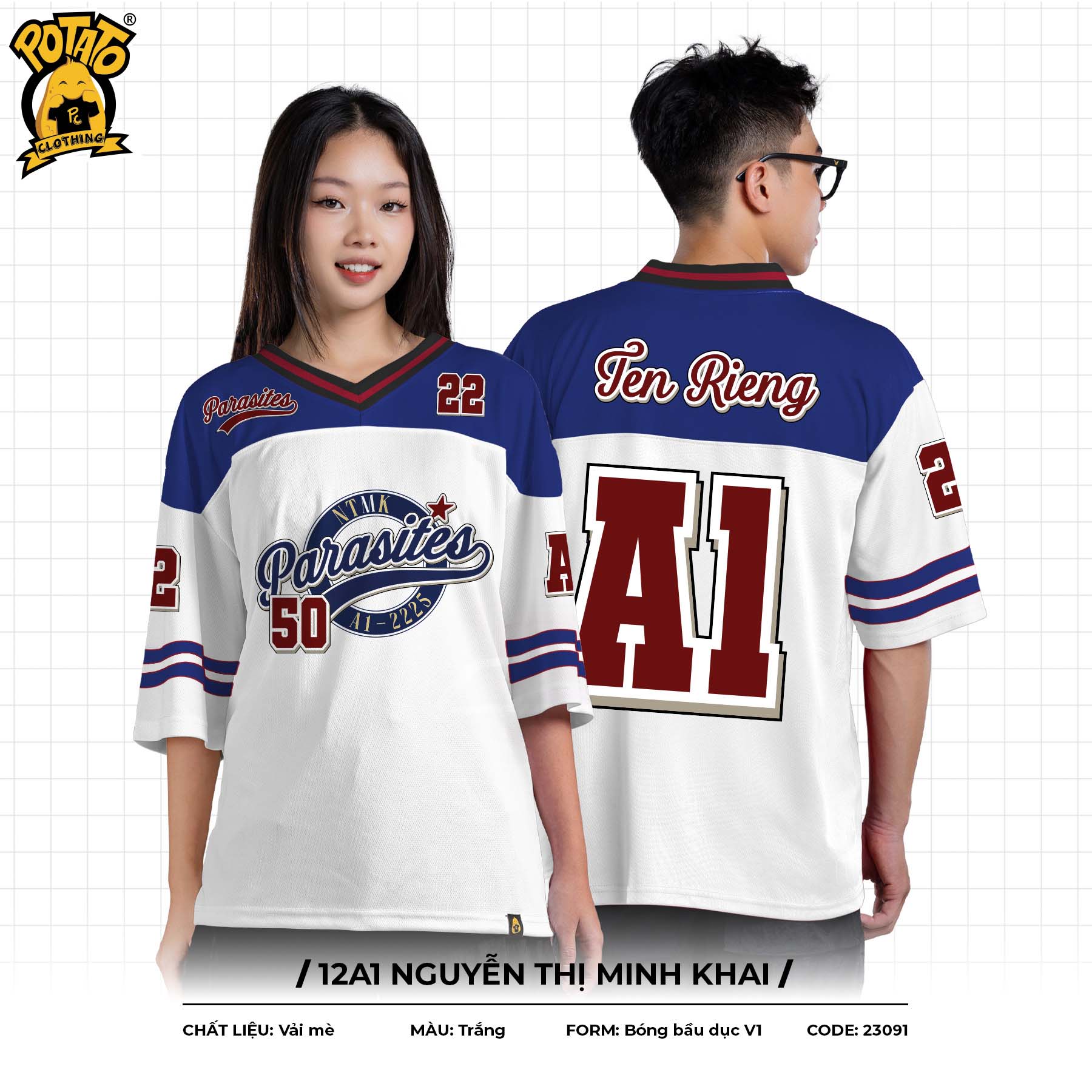 ÁO LỚP BÓNG BẦU DỤC 12A1 NGUYỄN THỊ MINH KHAI