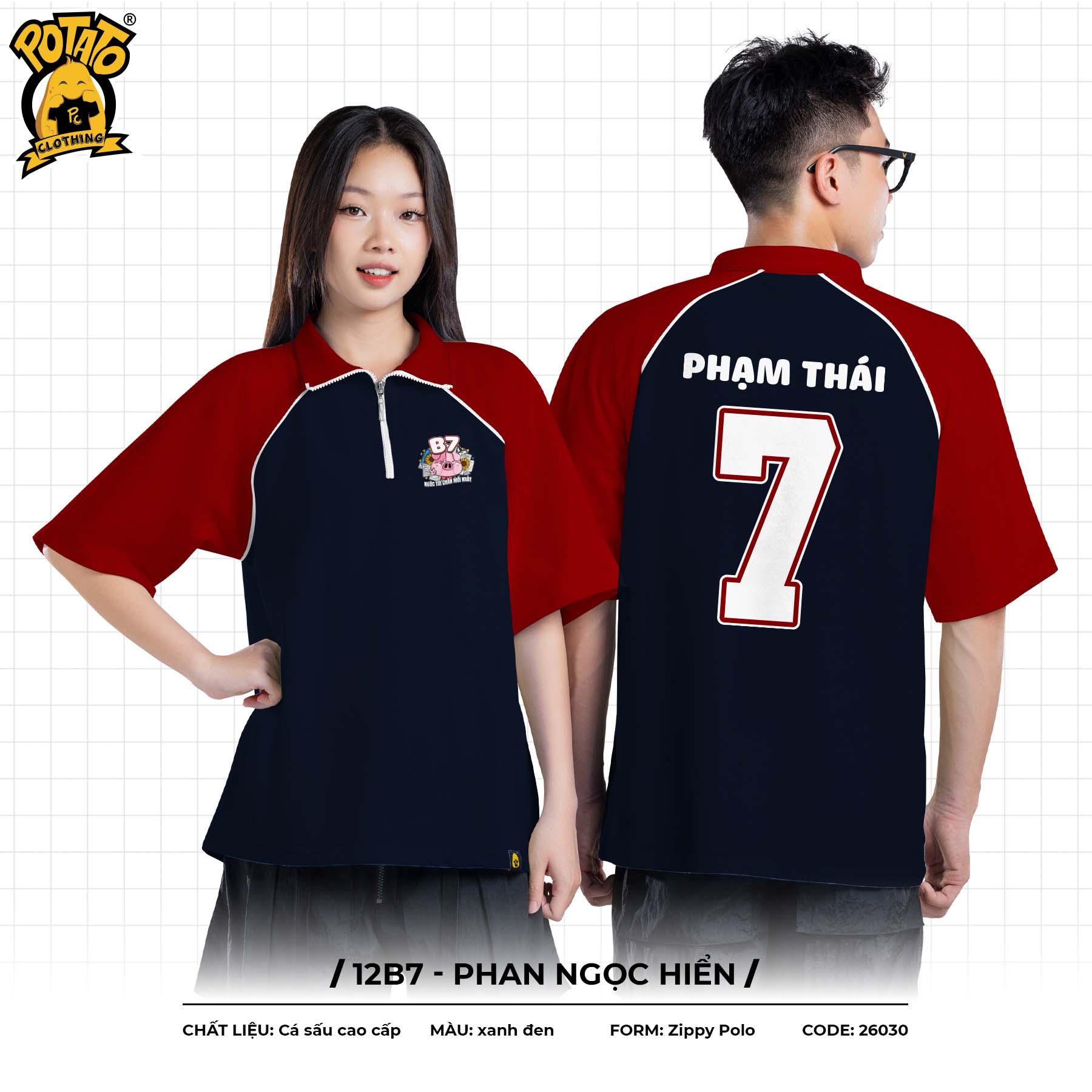 ÁO LỚP ZIPPY POLO 12B7 - PHAN NGỌC HIỂN