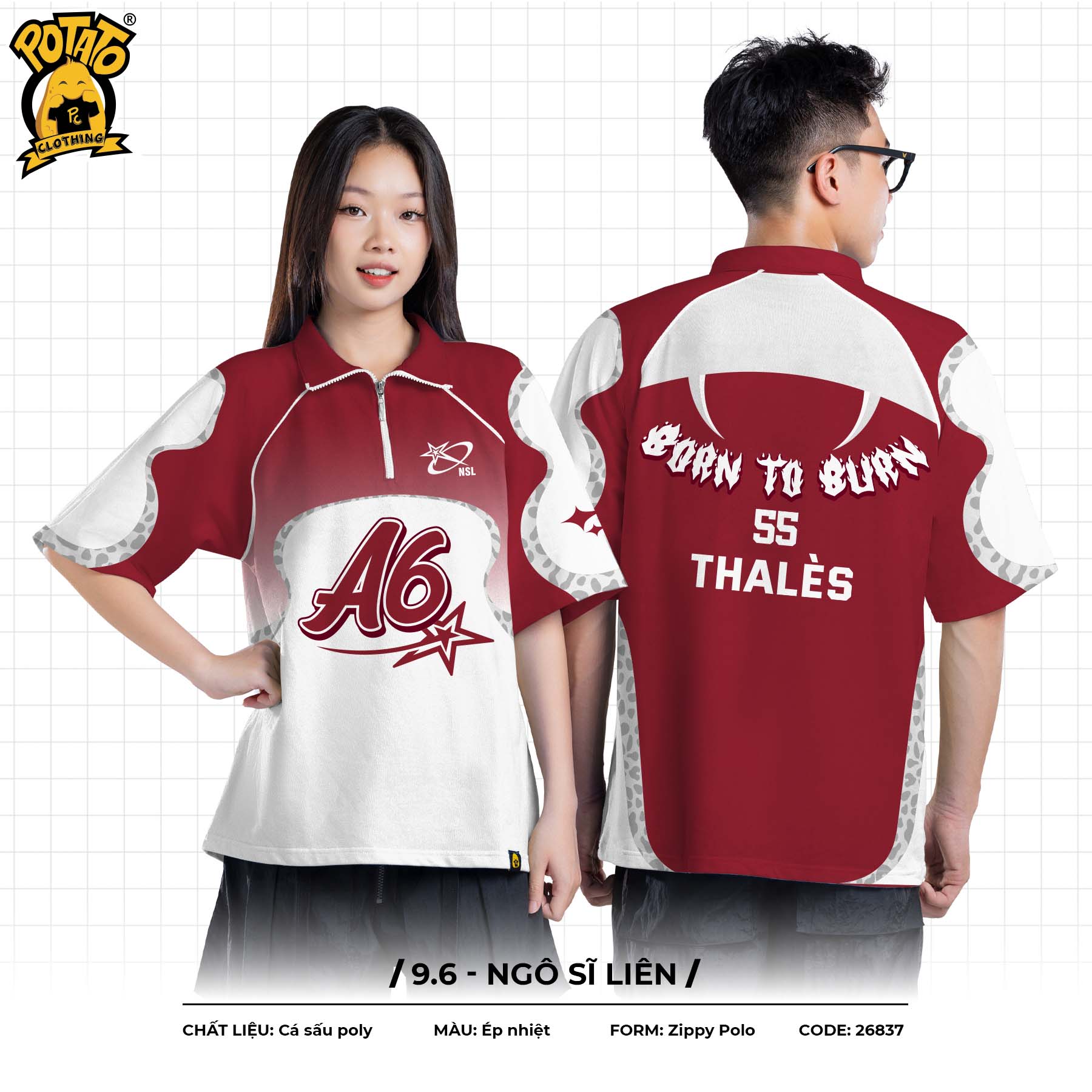 ÁO LỚP POLO ZIPPY CREW 9.6 - NGÔ SĨ LIÊN