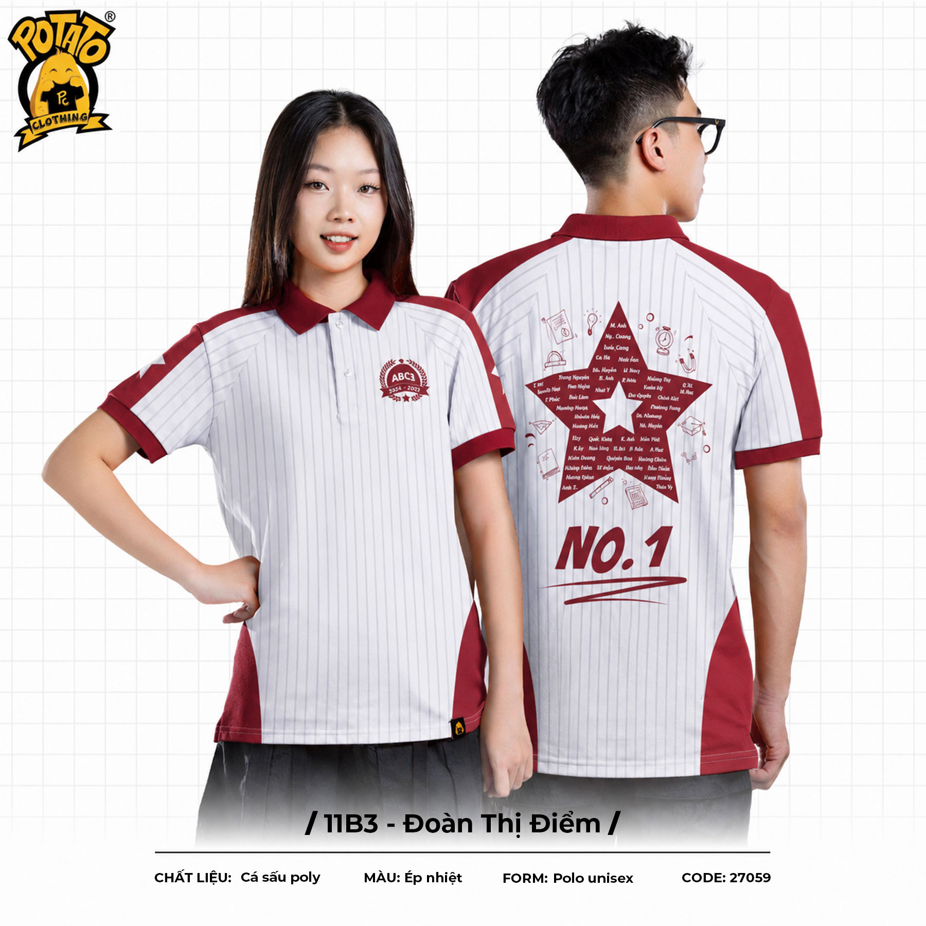 Áo lớp polo 11B3 - Đoàn Thị Điểm