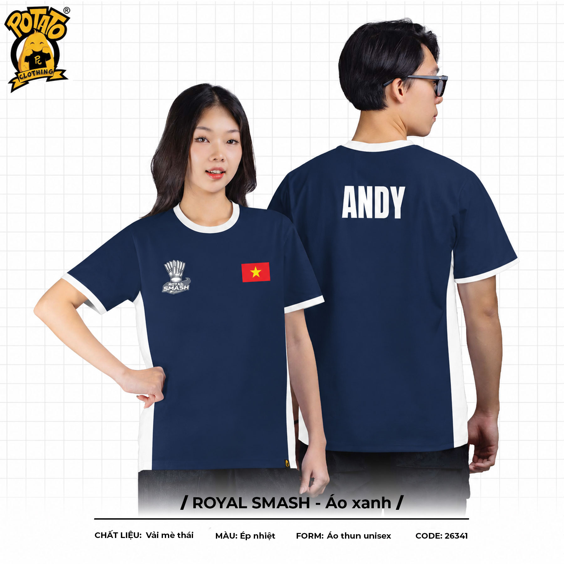 Đồng Phục Pickleball ROYAL SMASH Xanh Dương