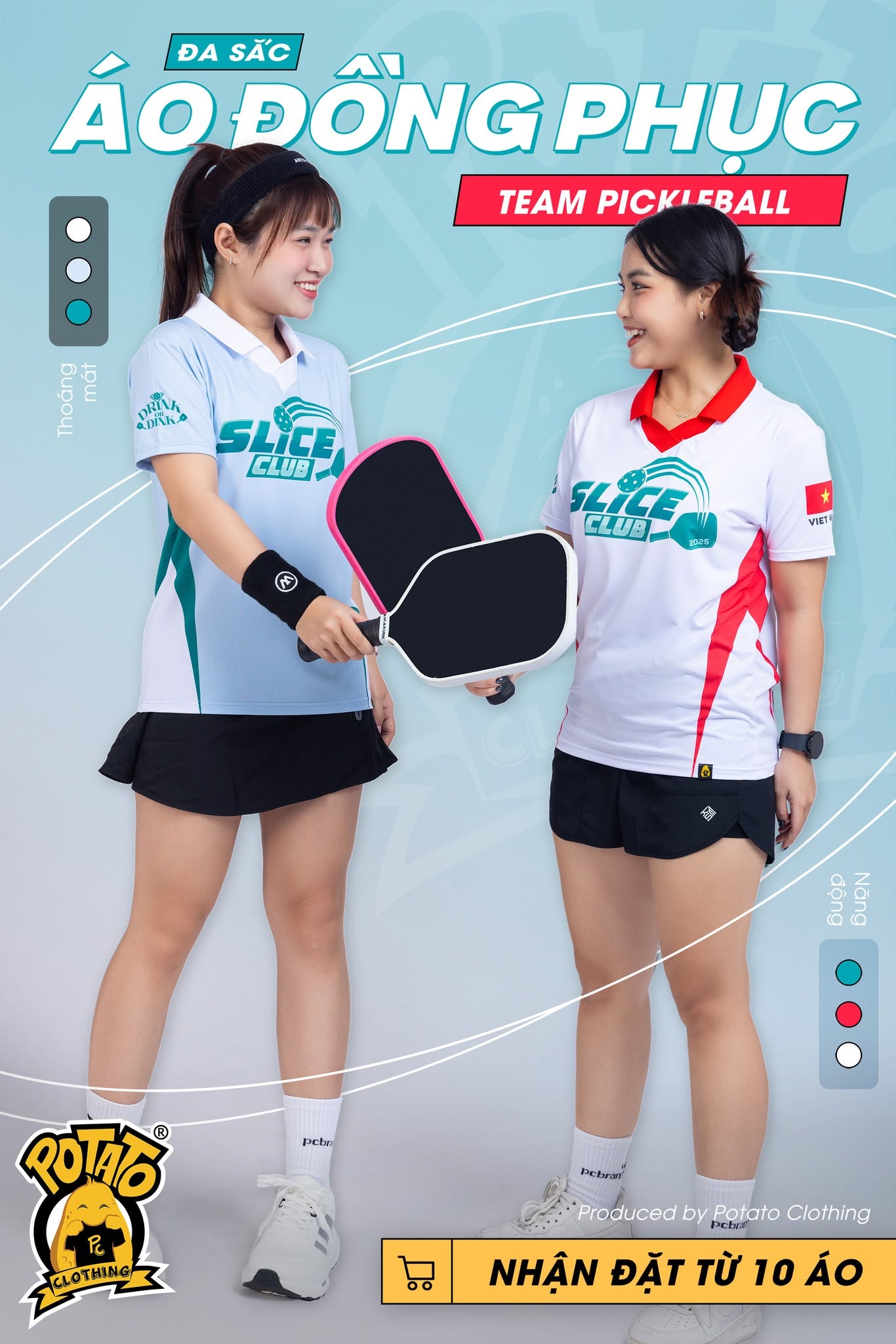 Đồng phục polo Slice Club - Pickleball xanh dương