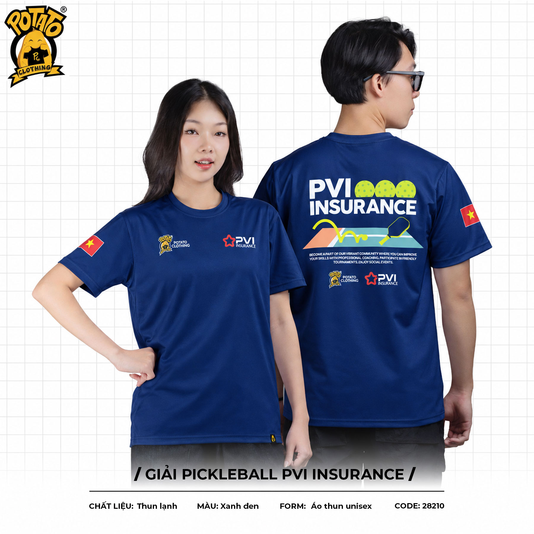 Đồng phục áo thun Giải Pickleball PVI INSURANCE