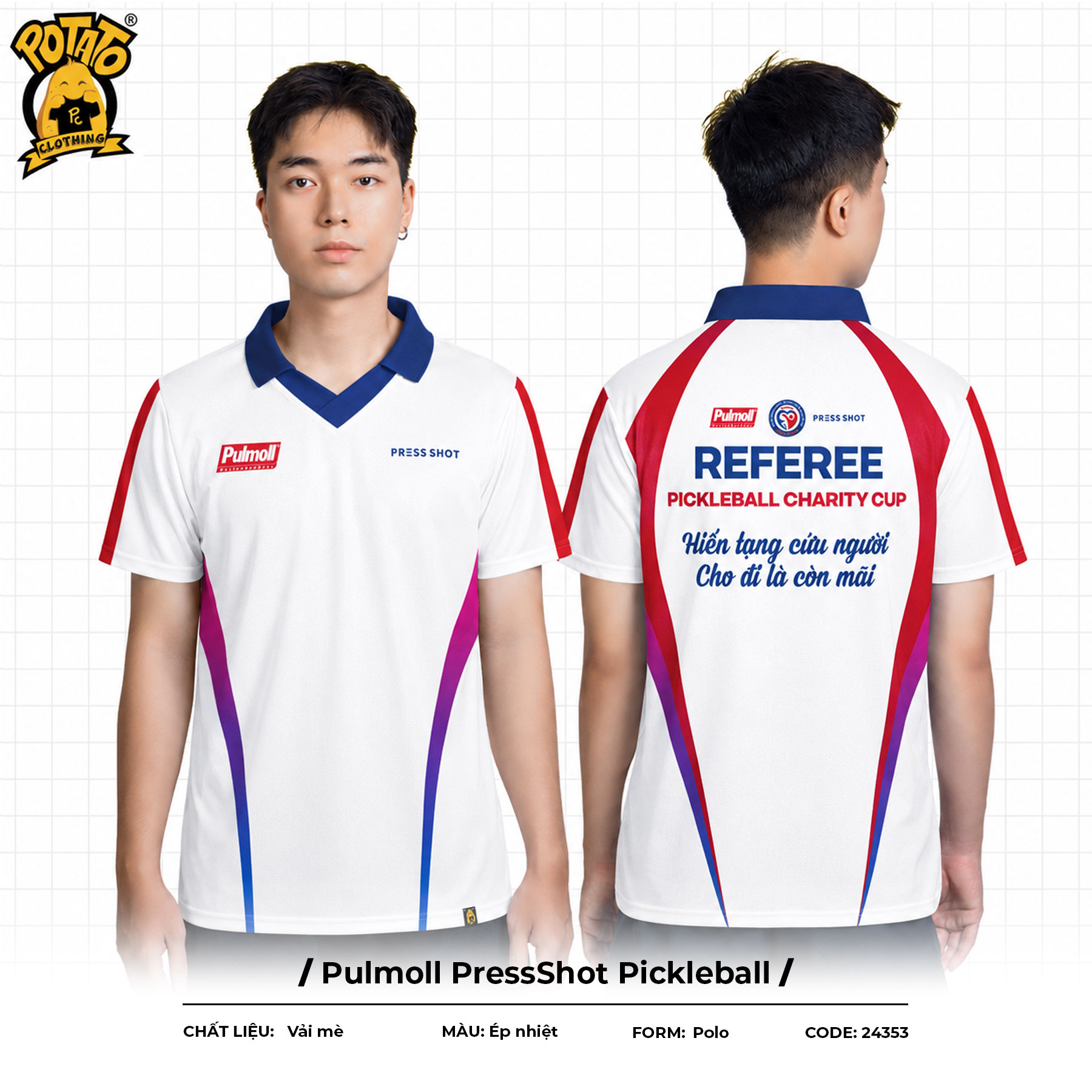 Đồng phục polo Pulmoll PressShot Pickleball Charity Cup