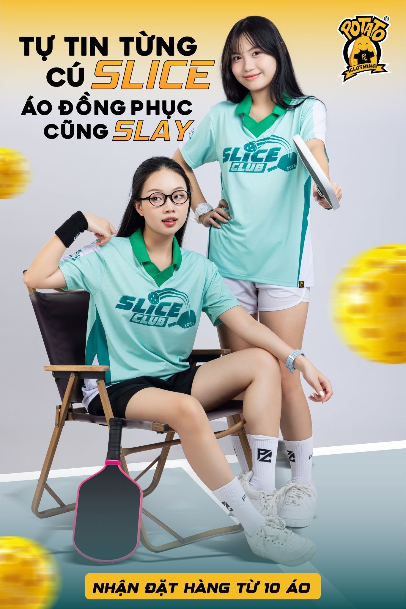 Đồng phục polo Slice Club - Pickleball xanh lá