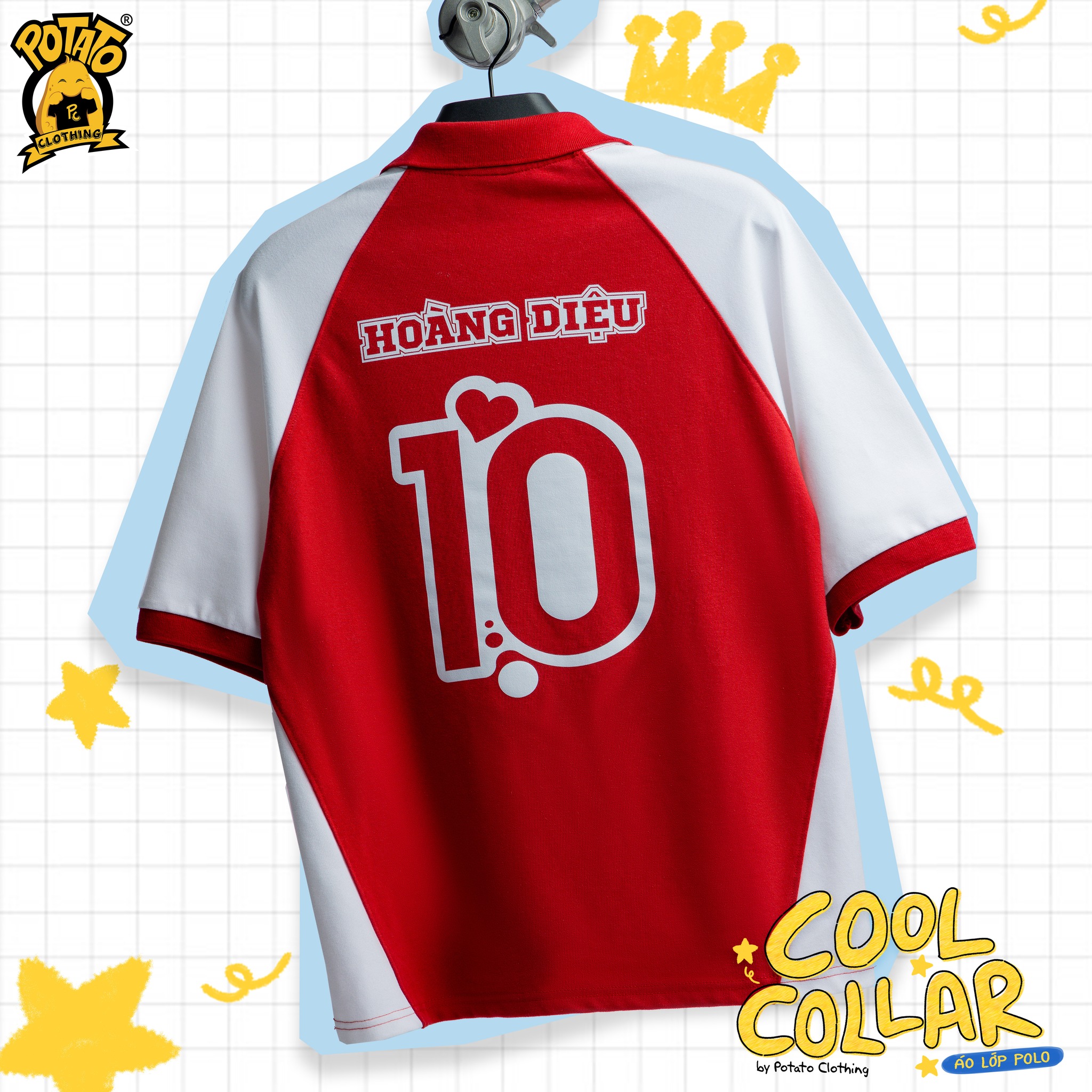 BST Áo polo Cool Collar đỏ