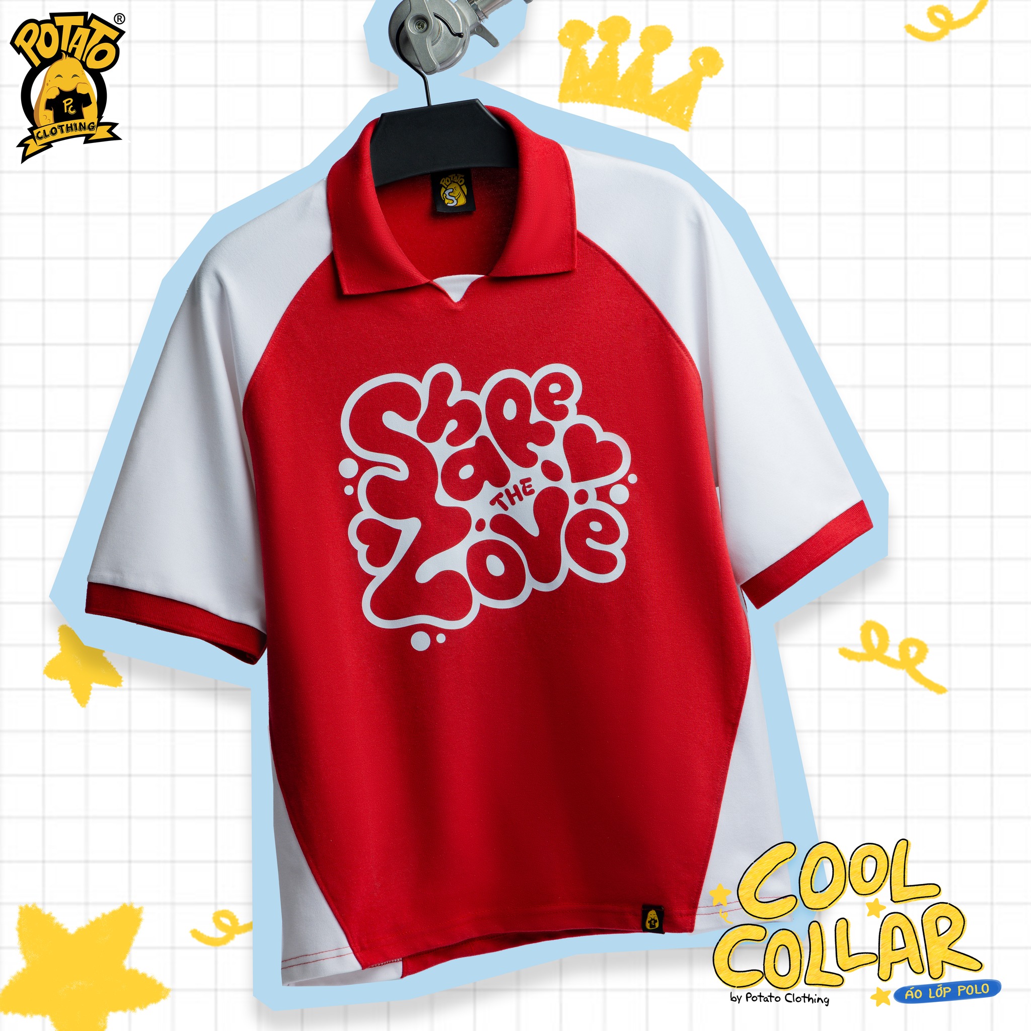 BST Áo polo Cool Collar đỏ