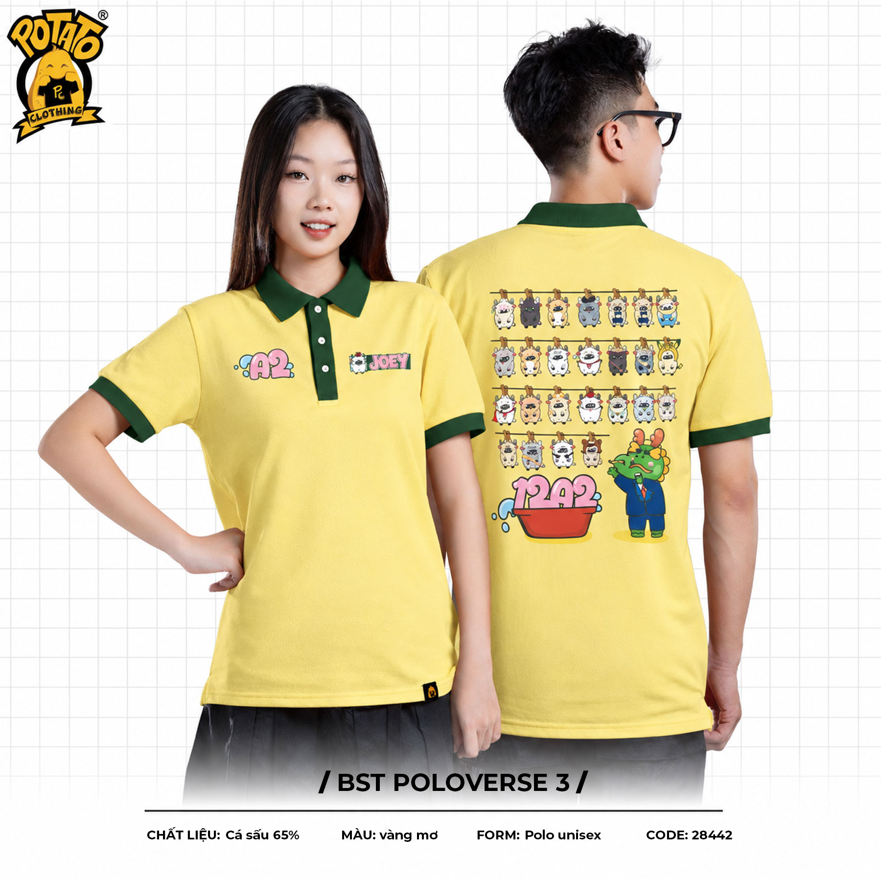 BST Áo lớp Poloverse vàng mơ