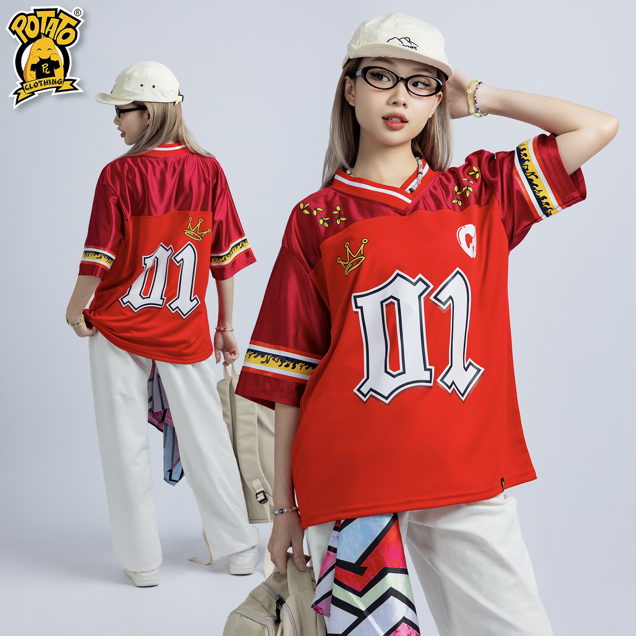 Áo lớp bóng bầu dục Funky Jersey - Hồng