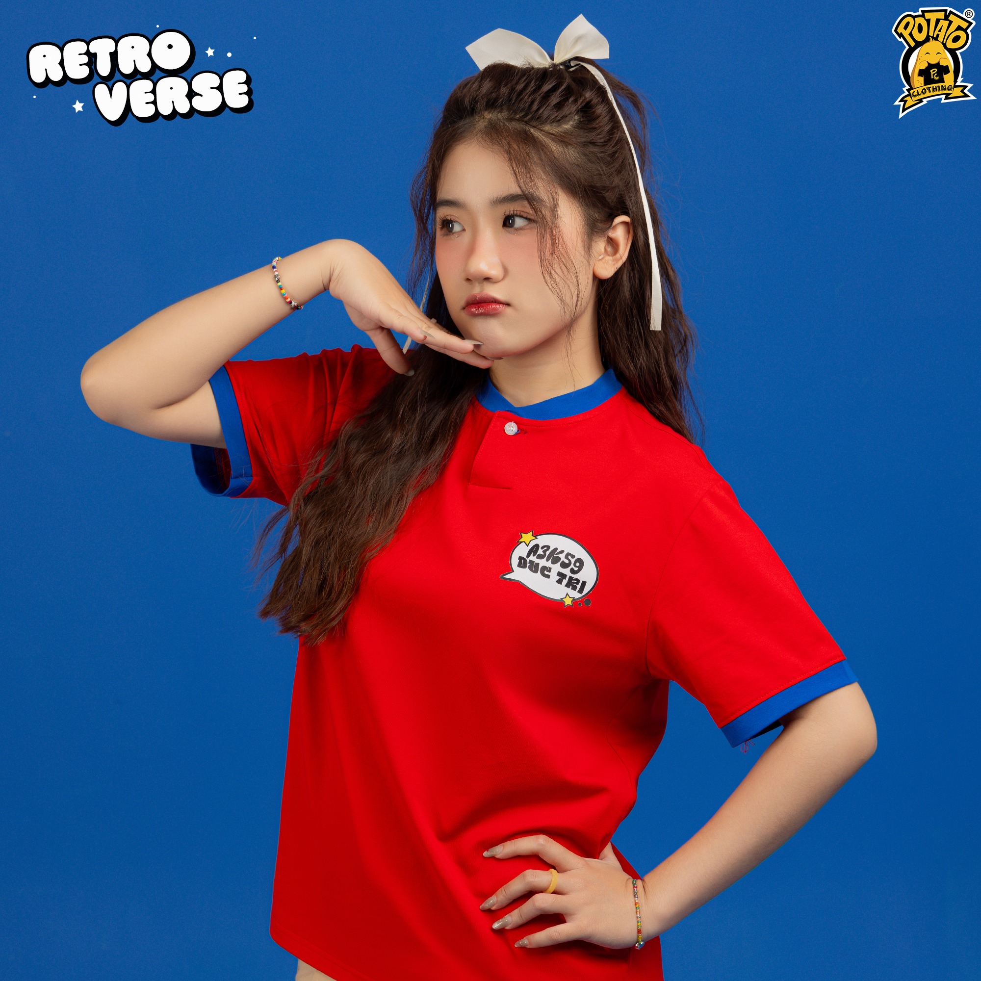 Áo lớp cổ tròn Retroverse đỏ