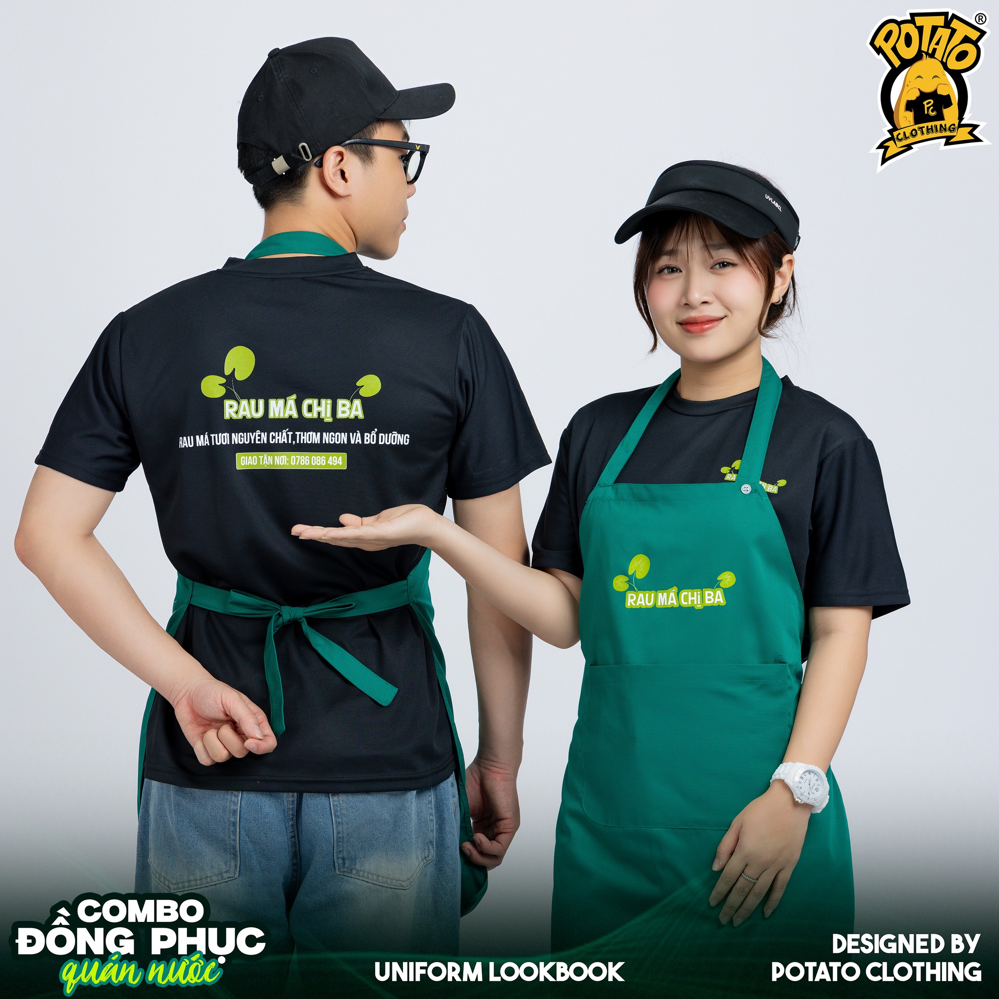 Đồng phục áo thun F&B Rau Má Chị Ba