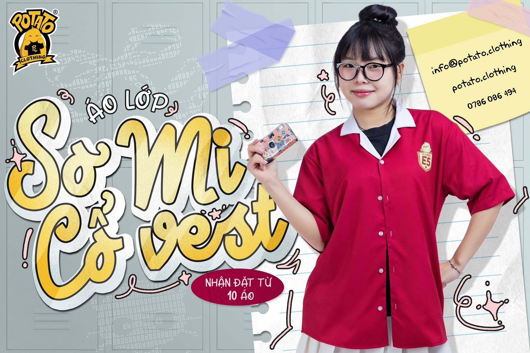 Áo lớp sơ mi 12E5 - Nguyễn Khuyến