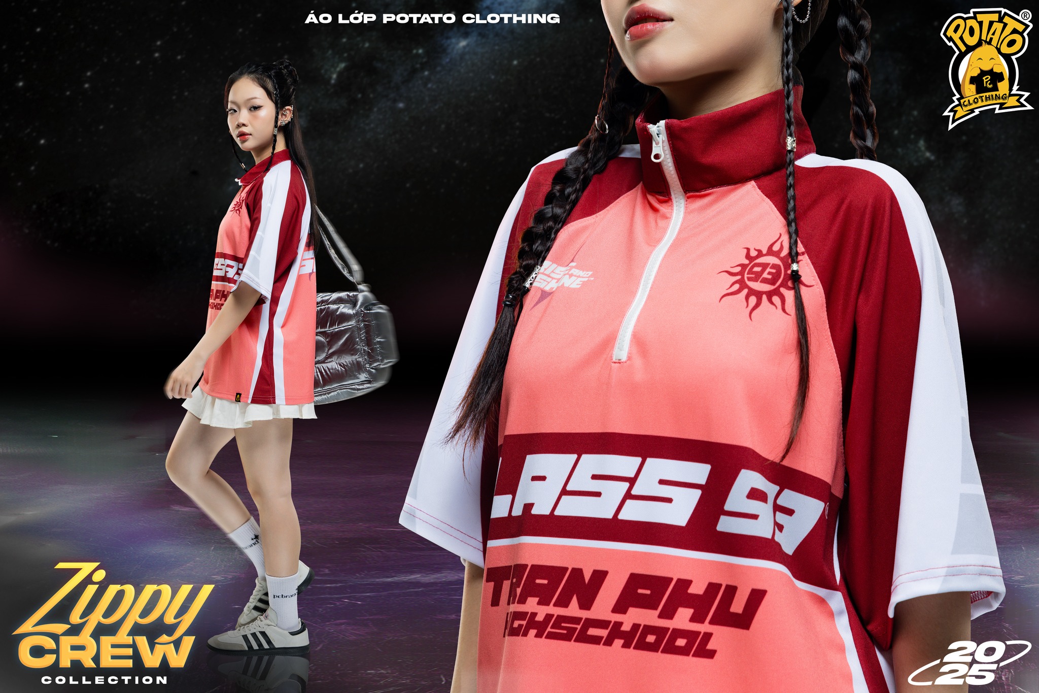 Áo lớp polo Zippy Crew Class 93 - Hồng