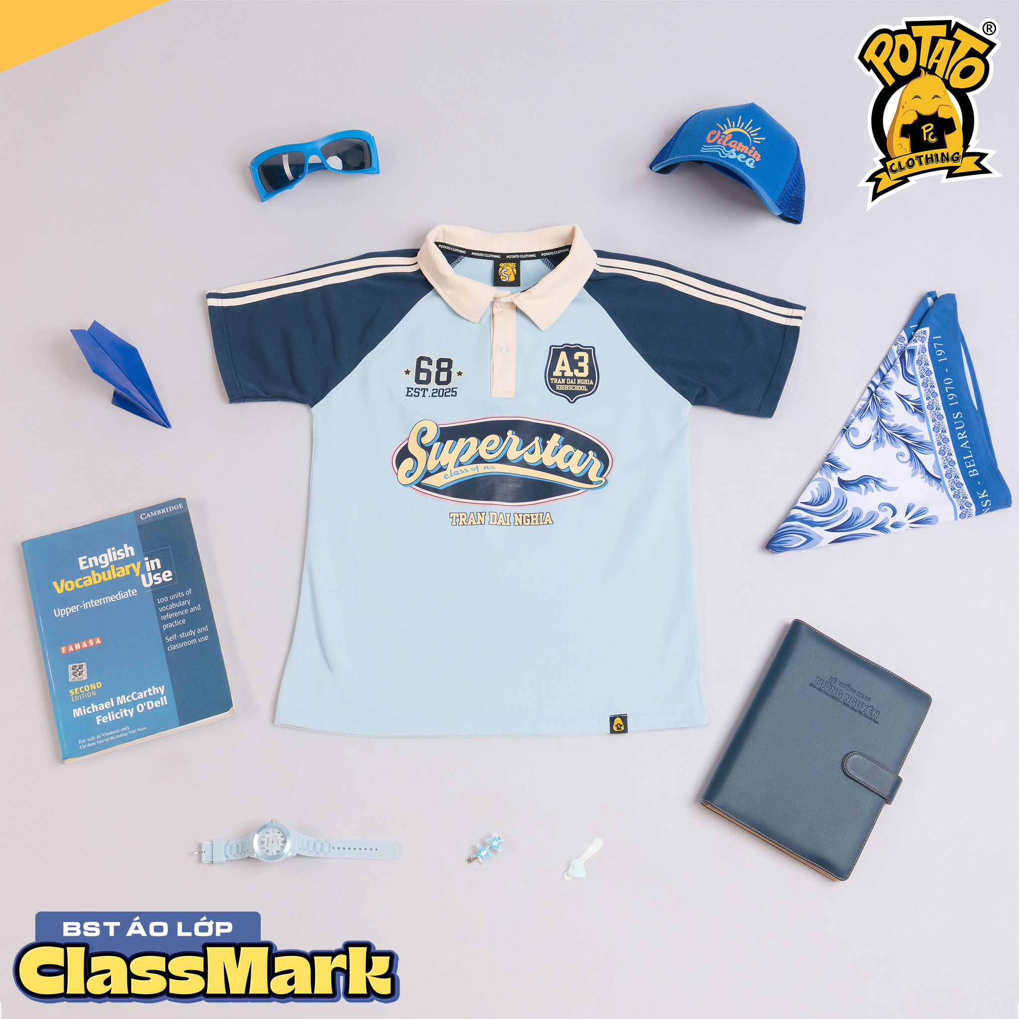 Áo lớp polo Classmark - Xanh dương