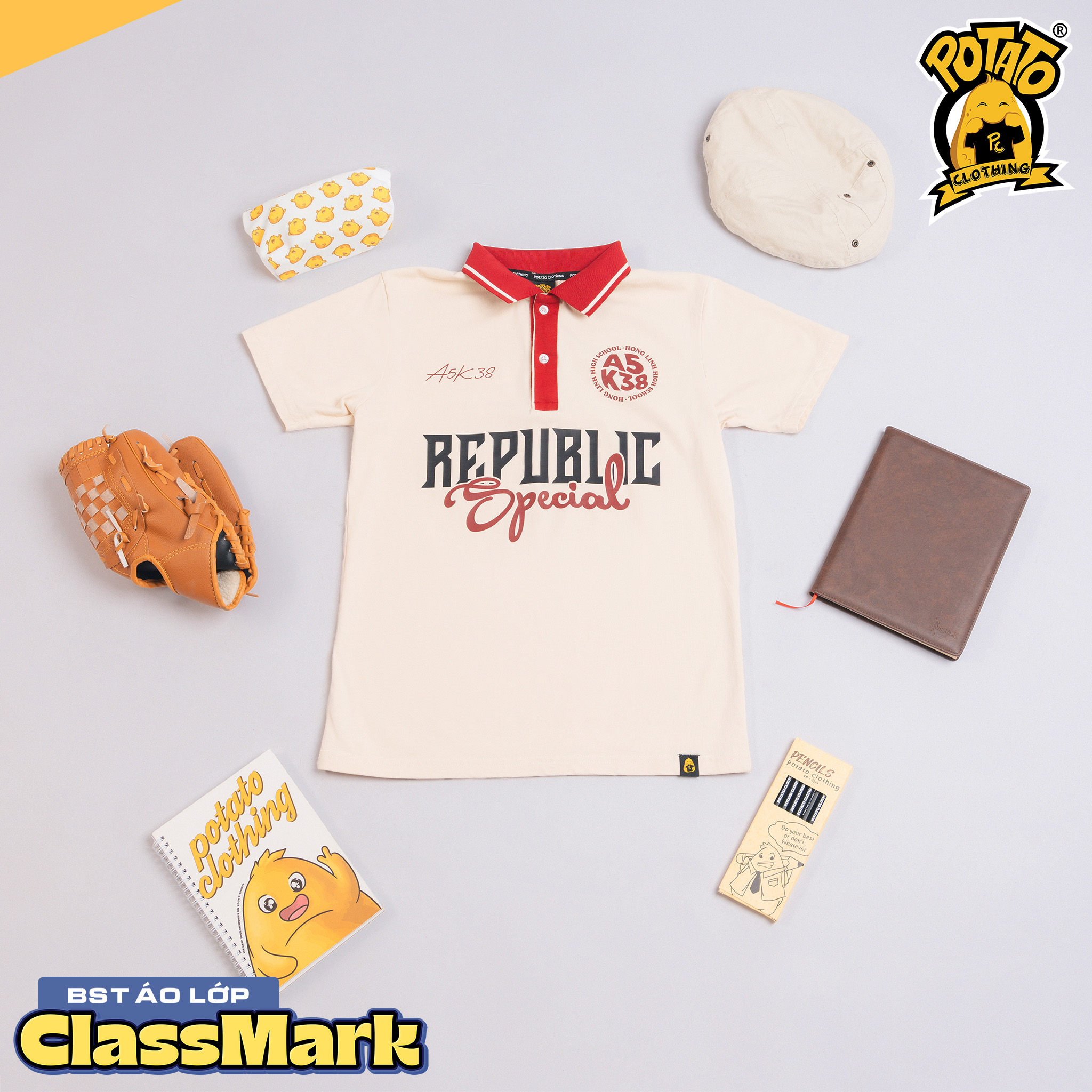 Áo lớp polo Classmark - Kem