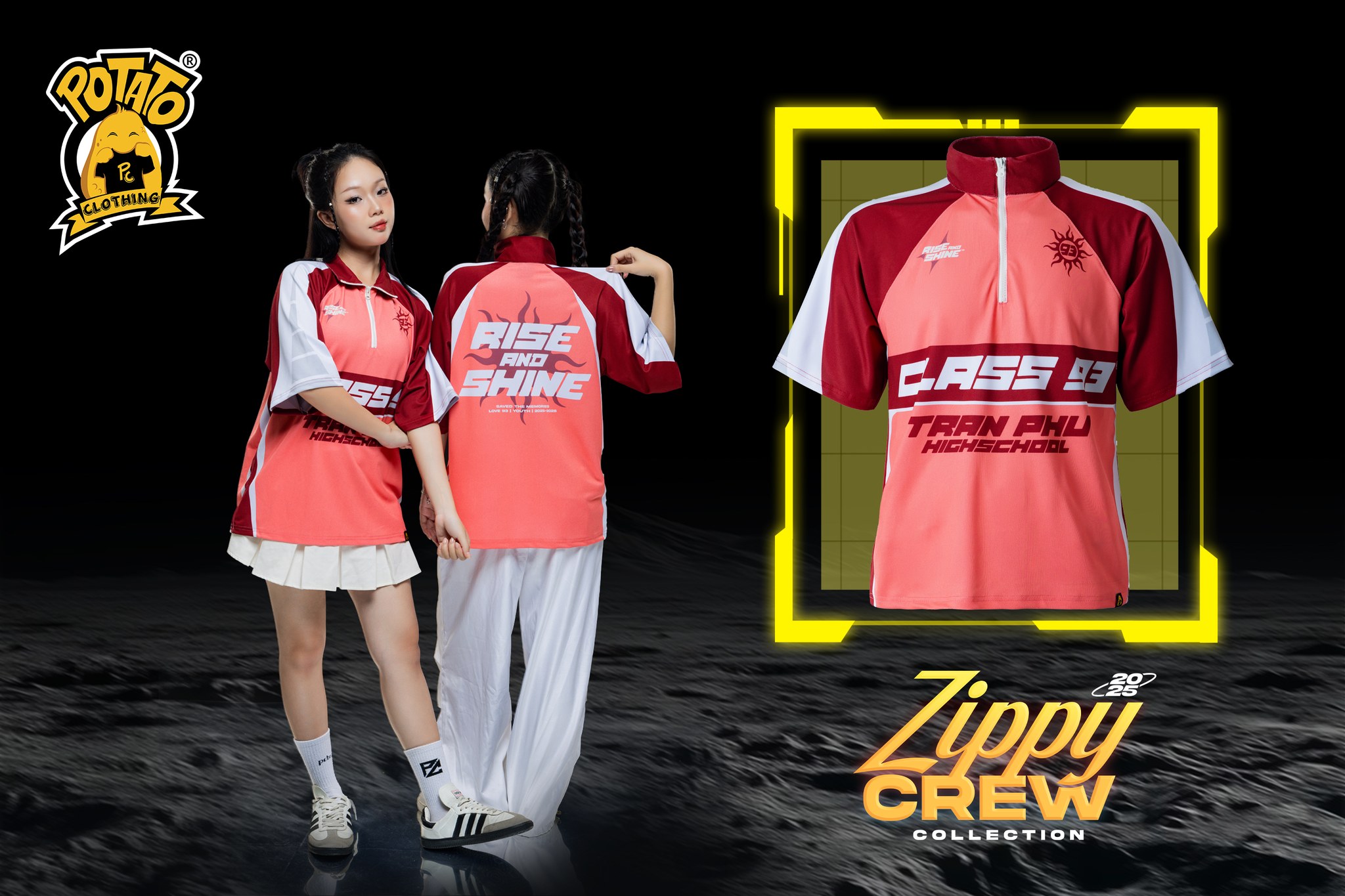 Áo lớp polo Zippy Crew Class 93 - Hồng