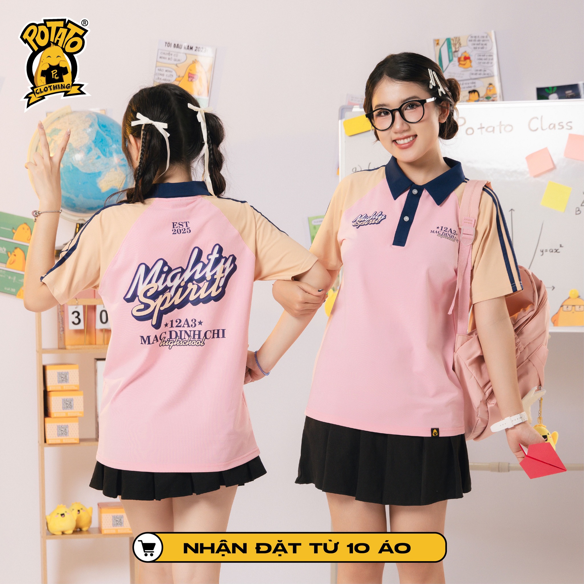 Áo lớp polo Classmark - Hồng
