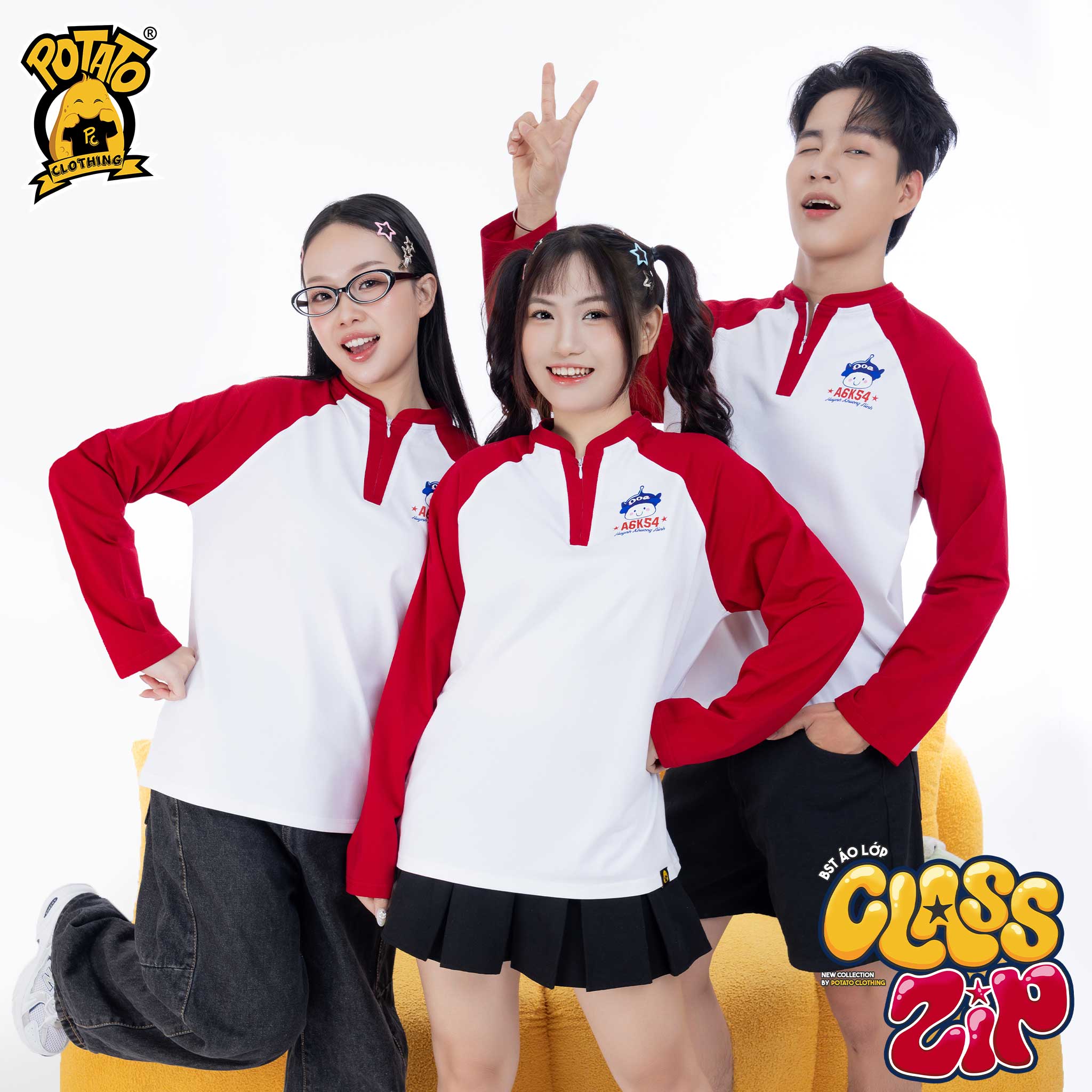 BST ÁO LỚP CLASSZIP TRẮNG ĐỎ