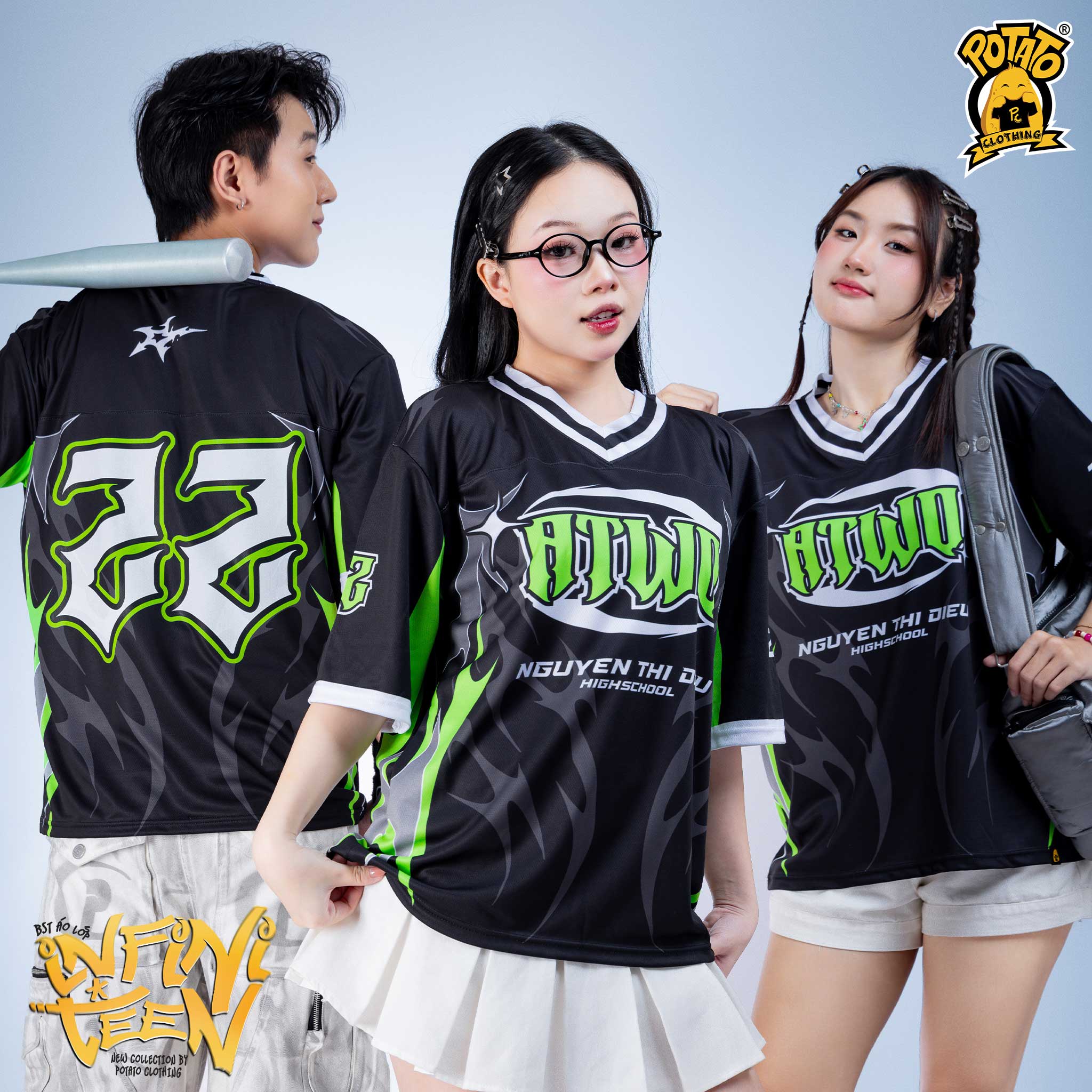 BST ÁO LỚP BÓNG BẦU DỤC INFINI-TEEN ĐEN