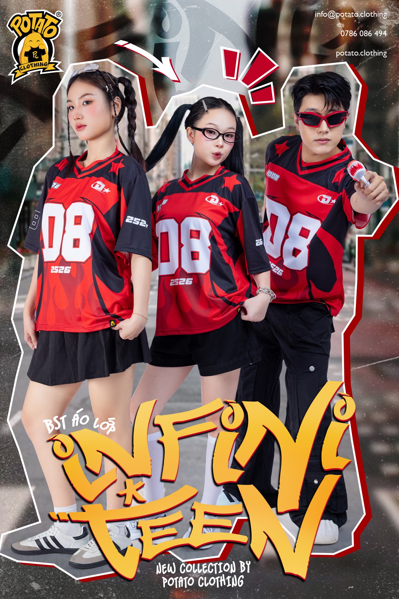 BST ÁO LỚP BÓNG BẦU DỤC INFINI-TEEN ĐỎ