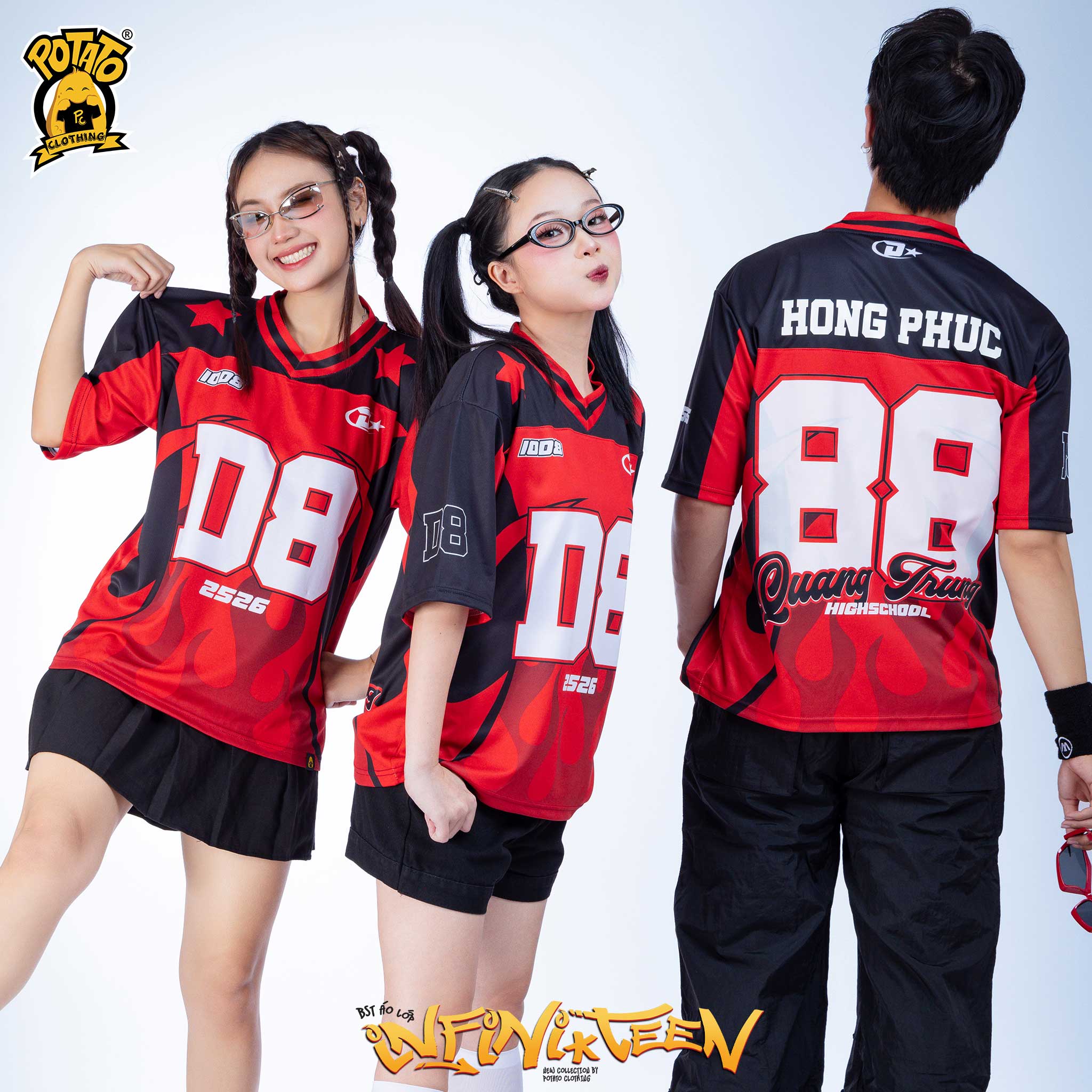 BST ÁO LỚP BÓNG BẦU DỤC INFINI-TEEN ĐỎ