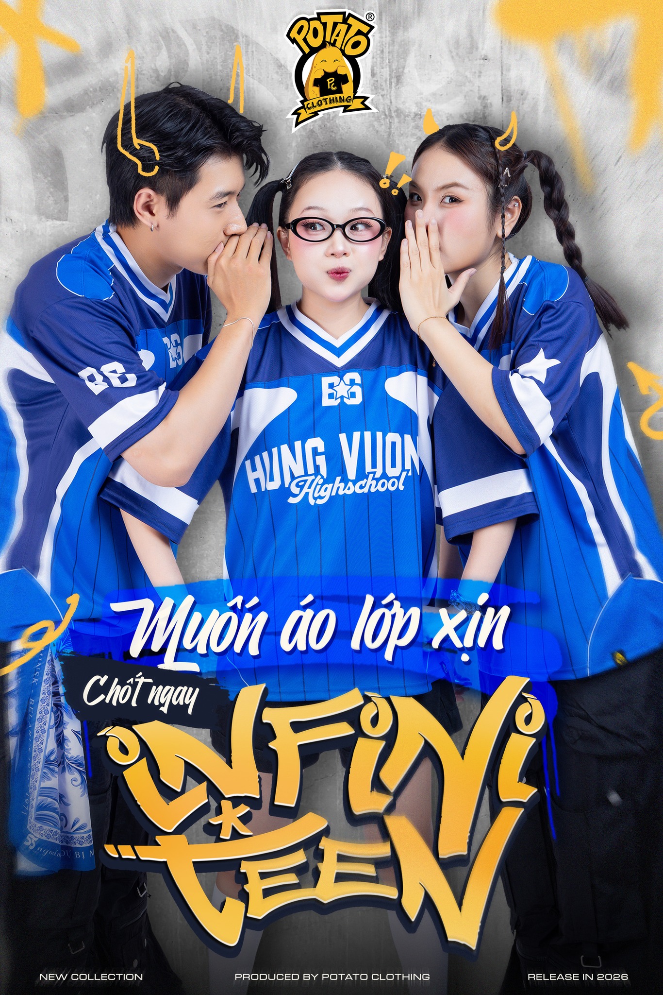 BST ÁO LỚP BÓNG BẦU DỤC INFINI-TEEN XANH DƯƠNG