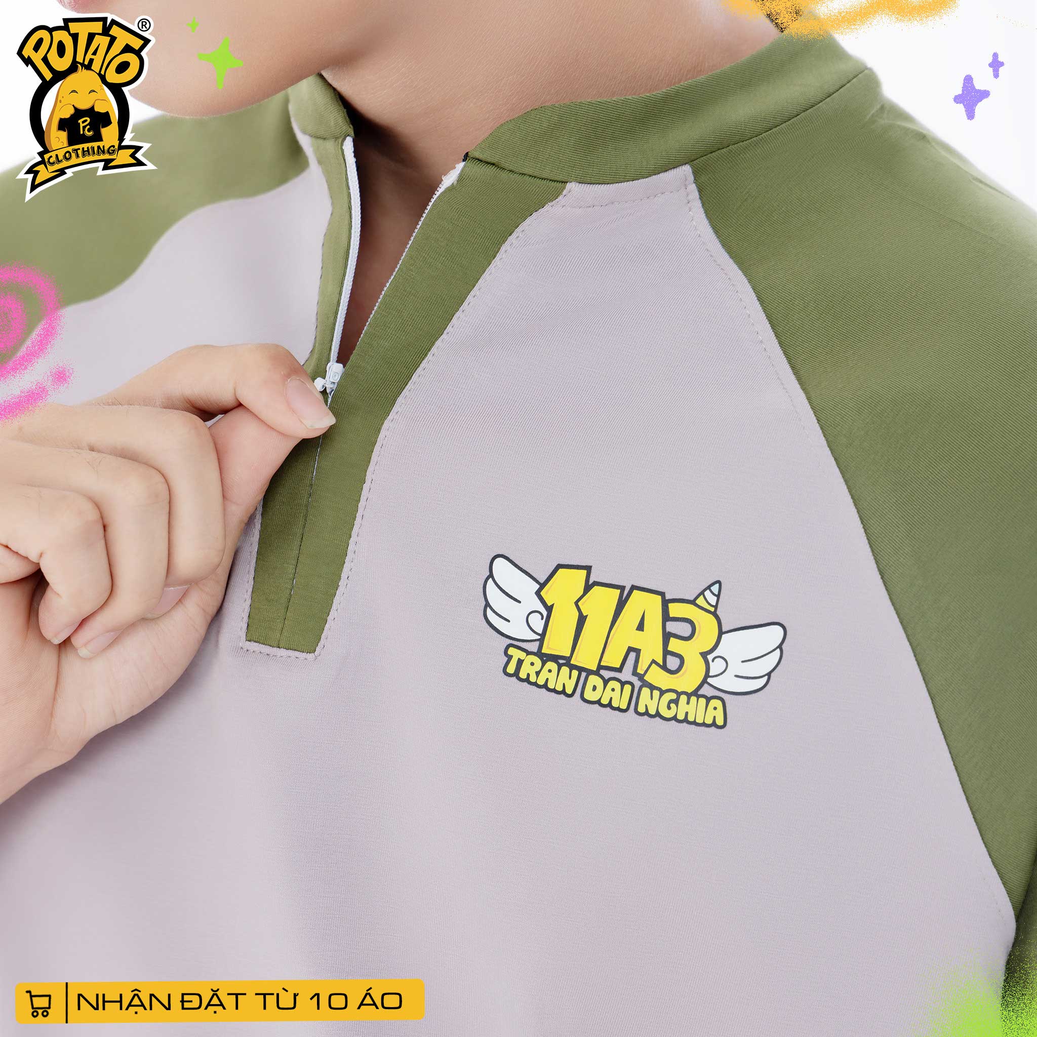 BST ÁO LỚP CLASSZIP XÁM XANH LÁ