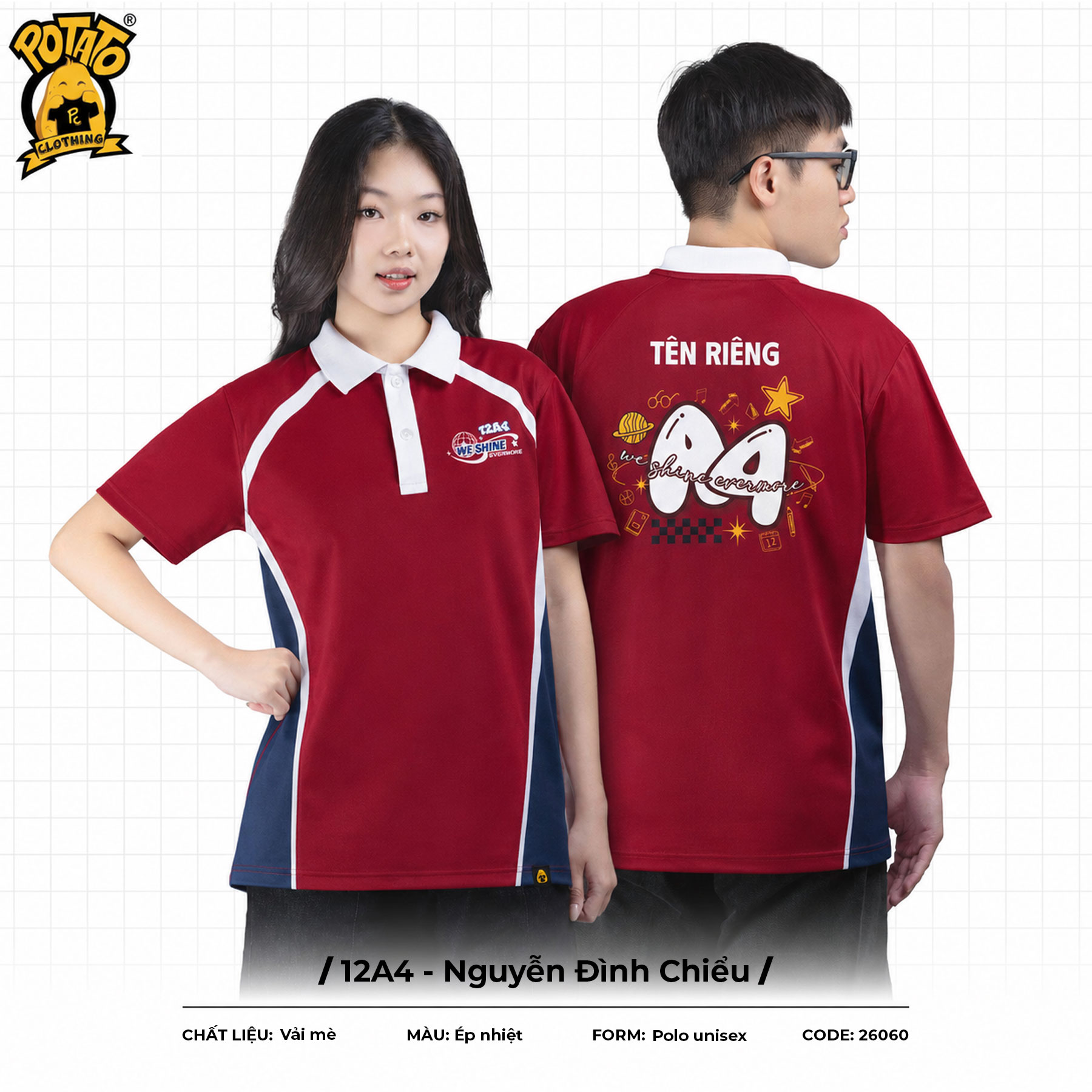 Áo lớp polo 12A4 - Nguyễn Đình Chiểu