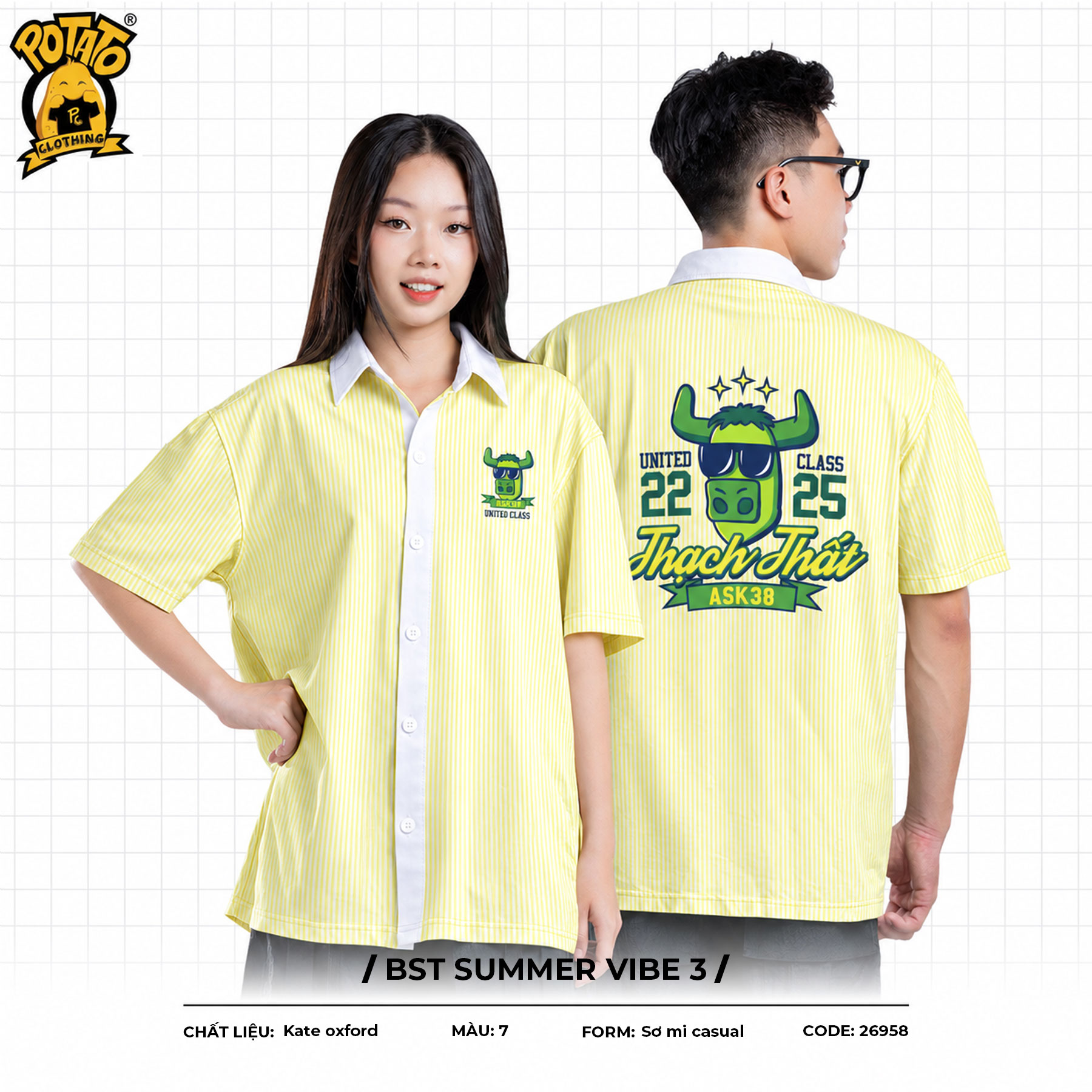 BST Áo lớp sơ mi Summer Vibe Vàng