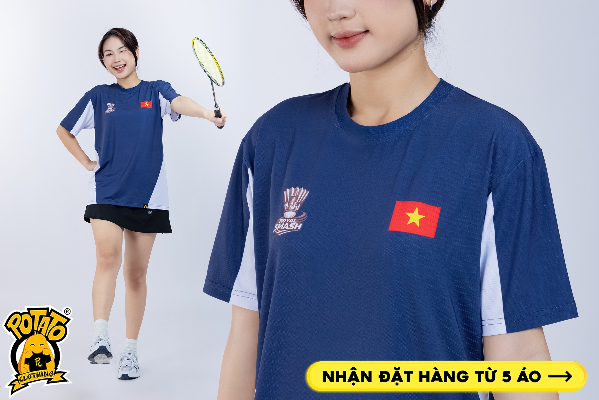 Đồng Phục Pickleball ROYAL SMASH Xanh Dương