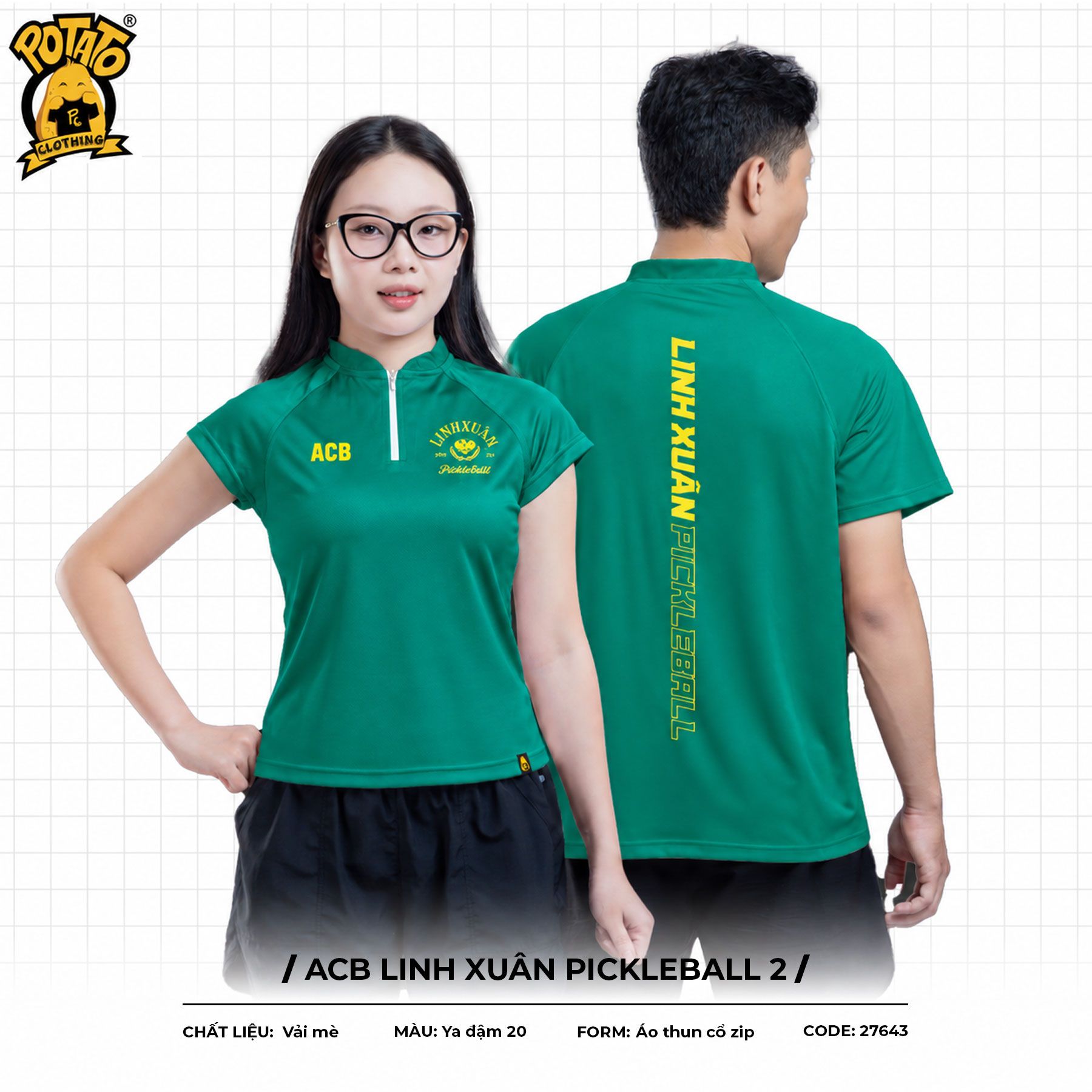 Đồng phục thể thao ACB Linh Xuân Pickleball Xanh Lá
