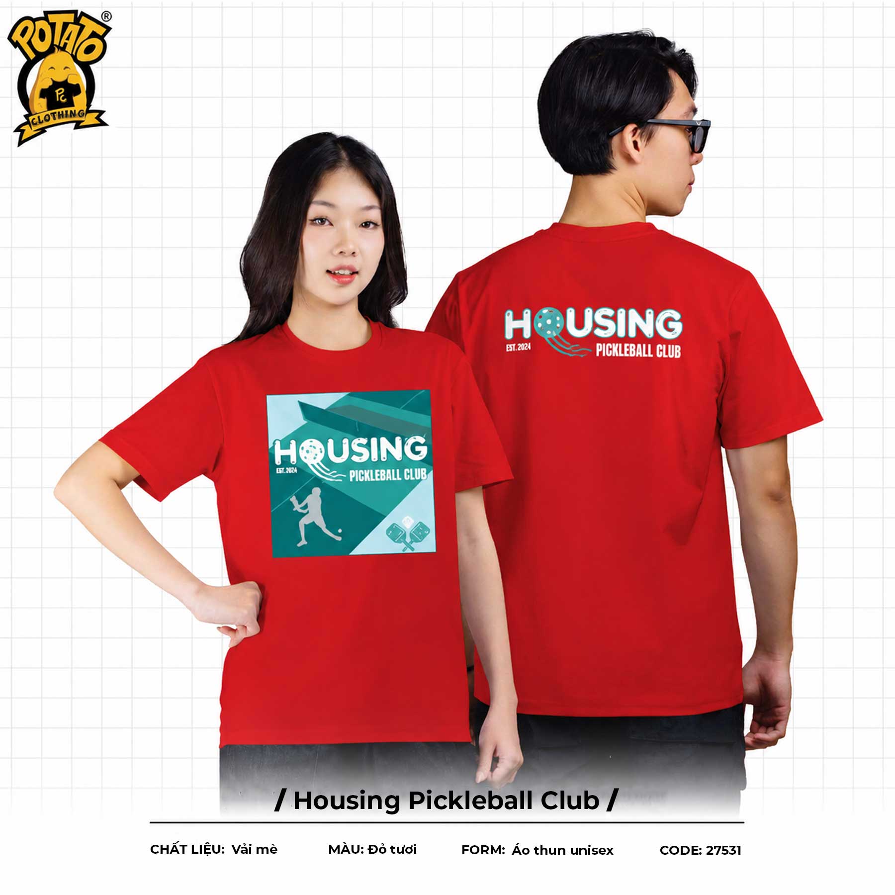 Đồng Phục Pickleball Housing Pickleball Club - Đỏ