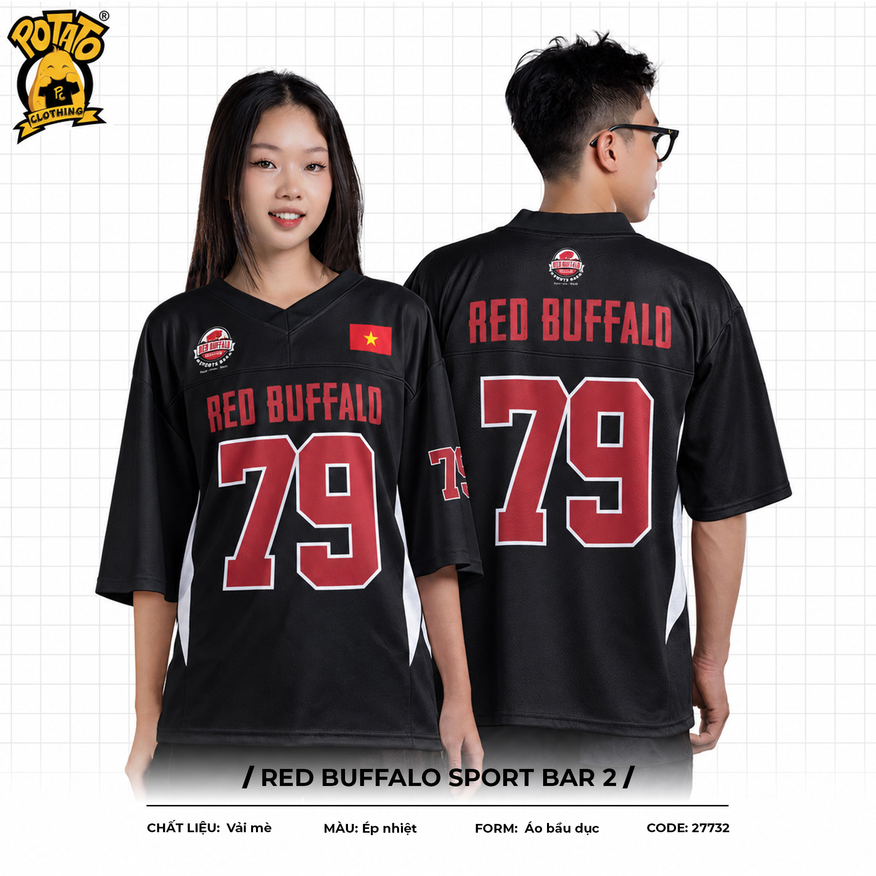 Đồng phục bóng bầu dục Red Buffalo Sport Bar Đen