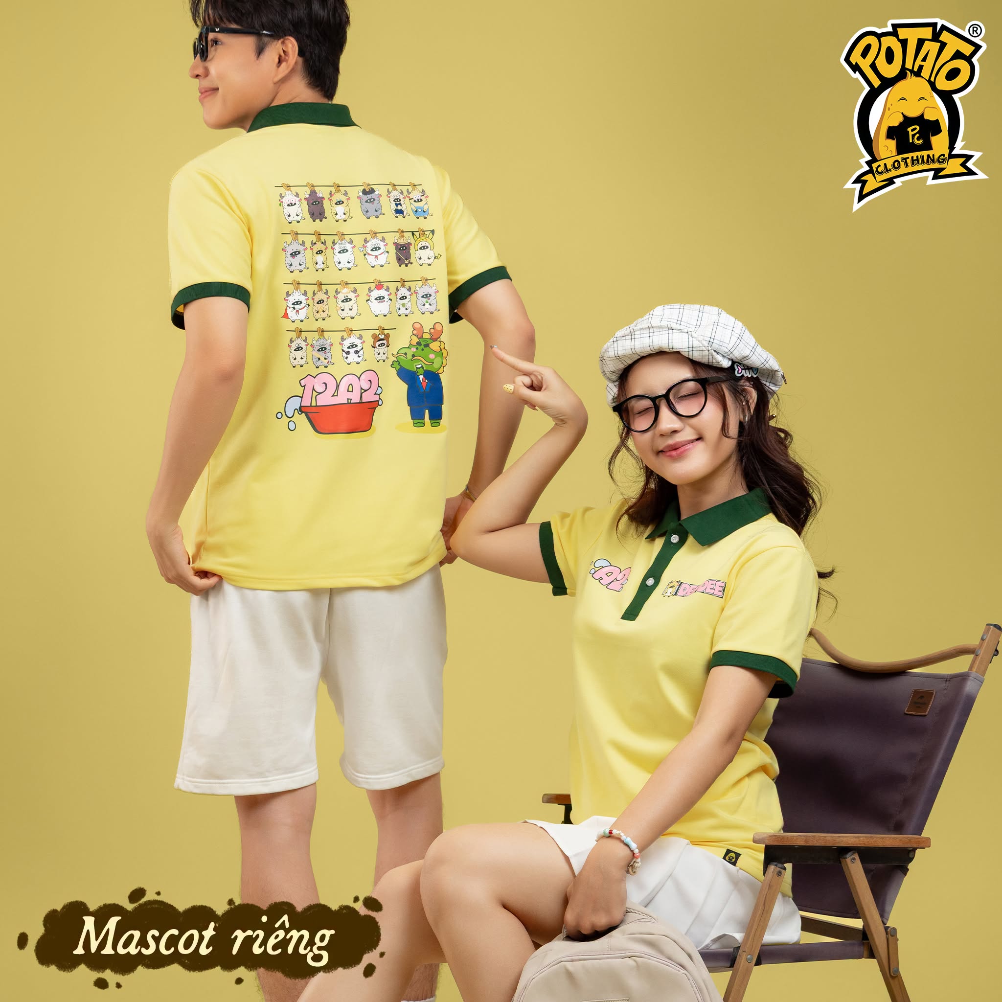 BST Áo lớp Poloverse vàng mơ