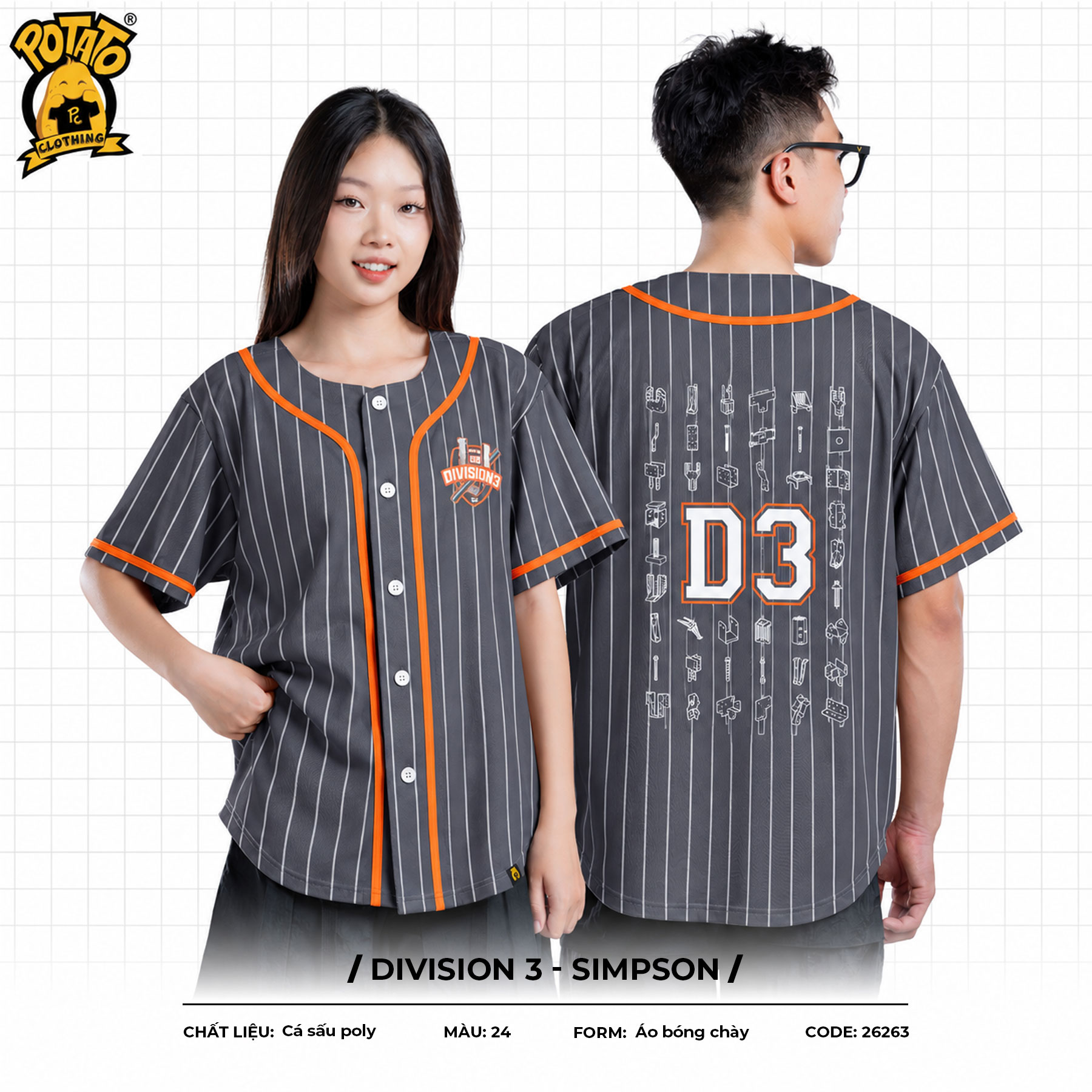 Đồng phục bóng chày Division 3 - Simpson