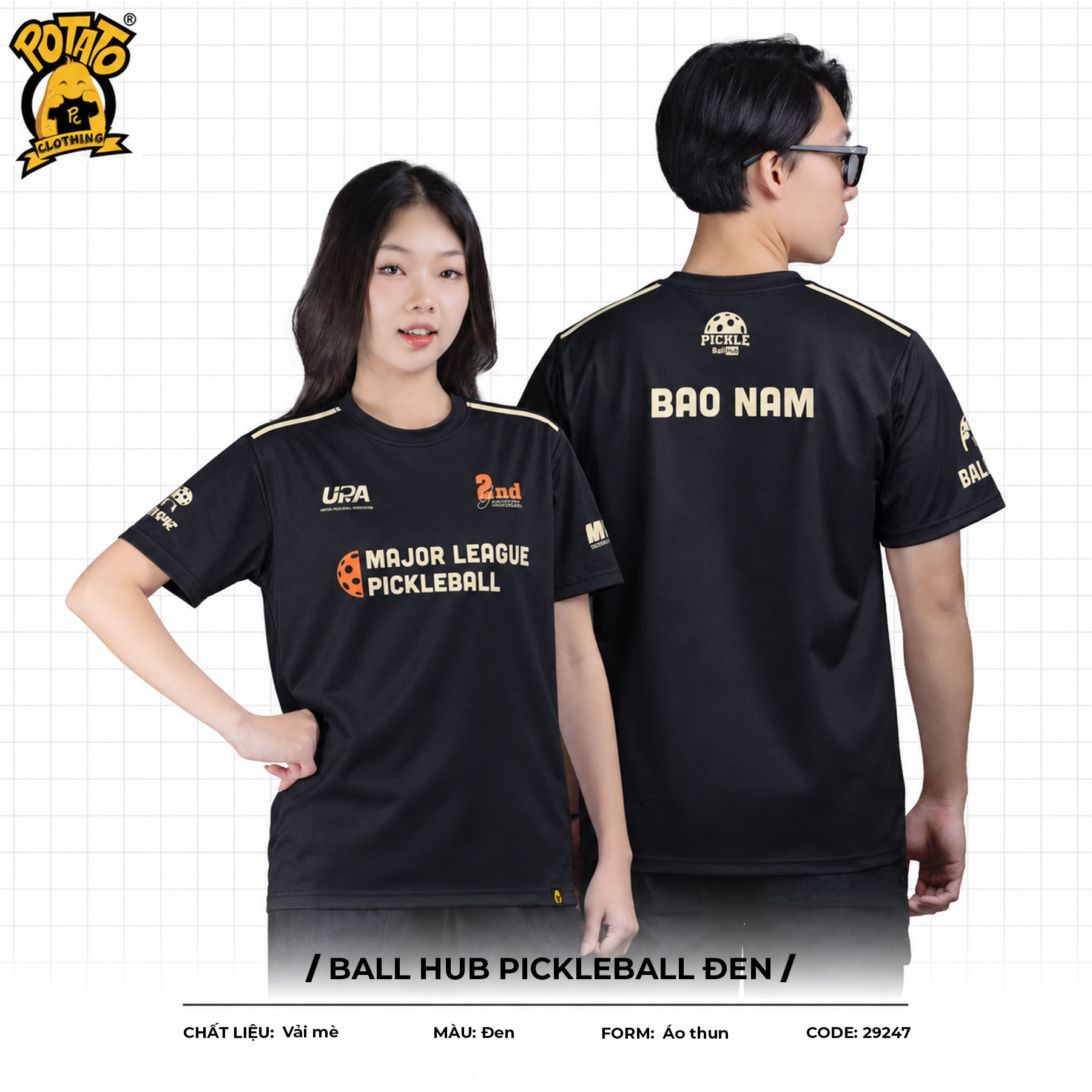 Đồng phục thể thao BALL HUB Pickleball Đen