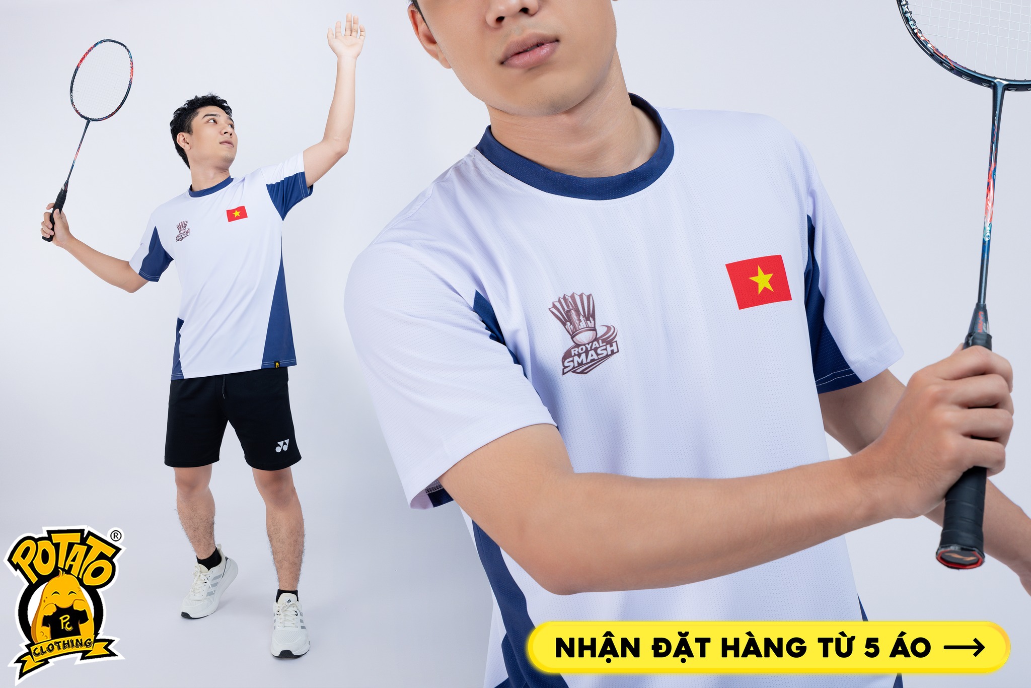 Đồng Phục Pickleball ROYAL SMASH Trắng