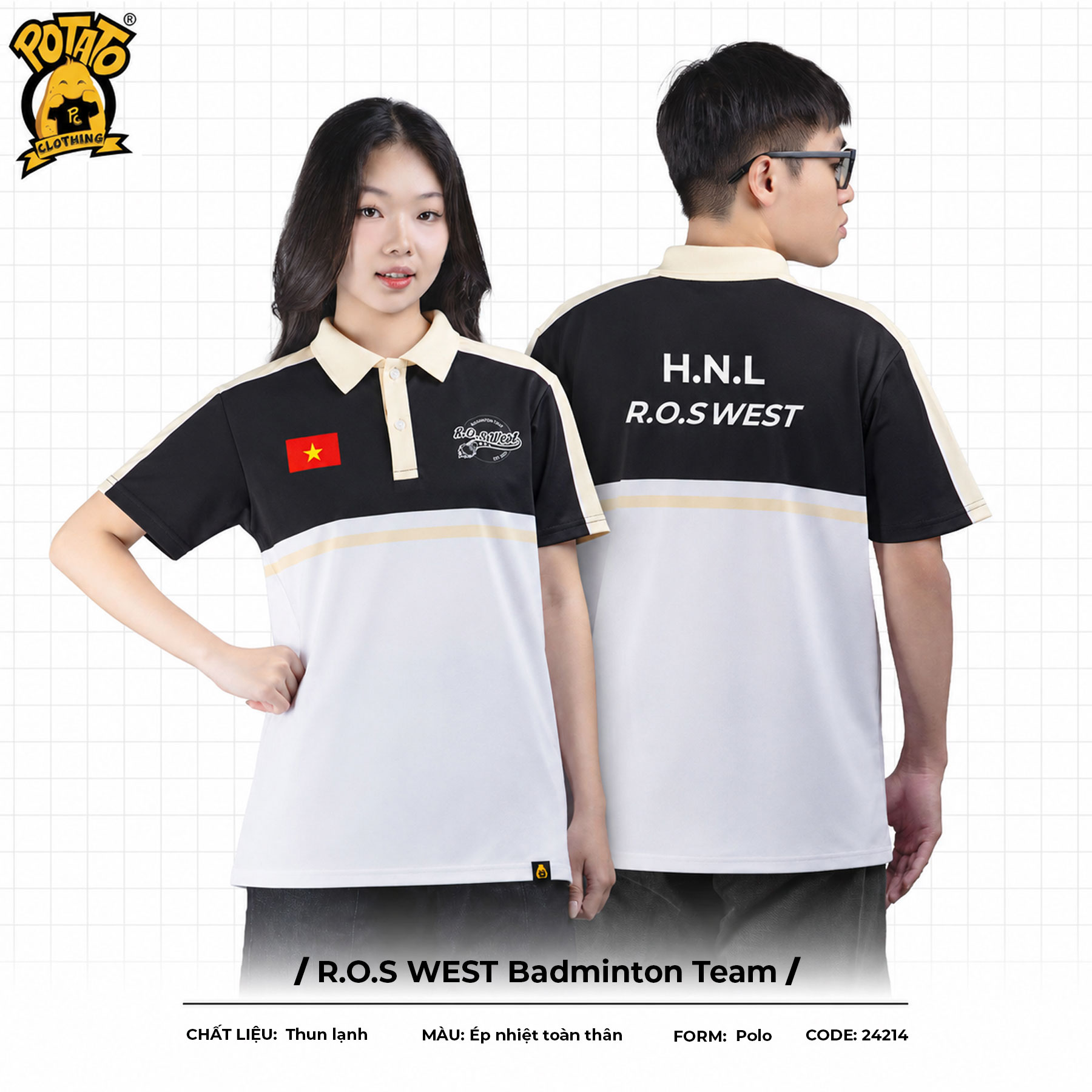 Đồng phục polo R.O.S WEST Badminton Team