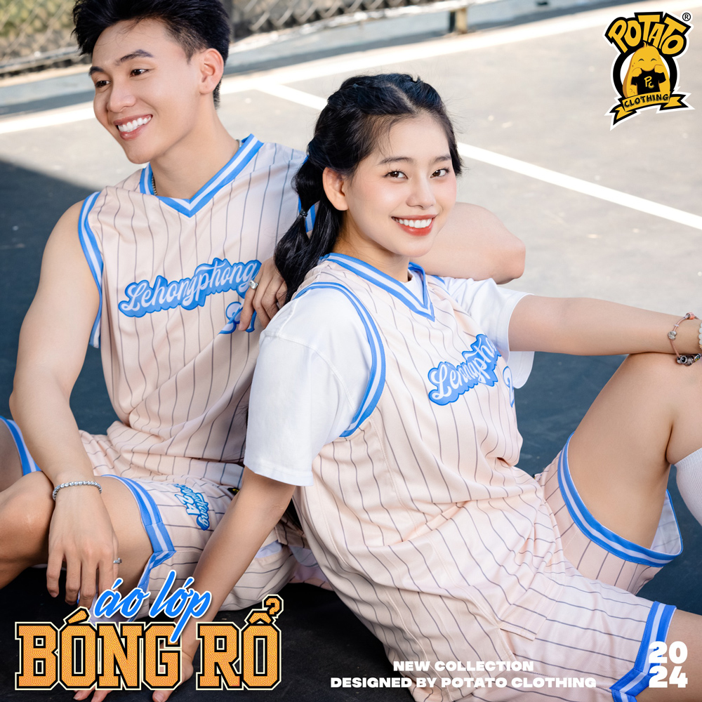Áo Bóng Rổ Kẻ Sọc Be