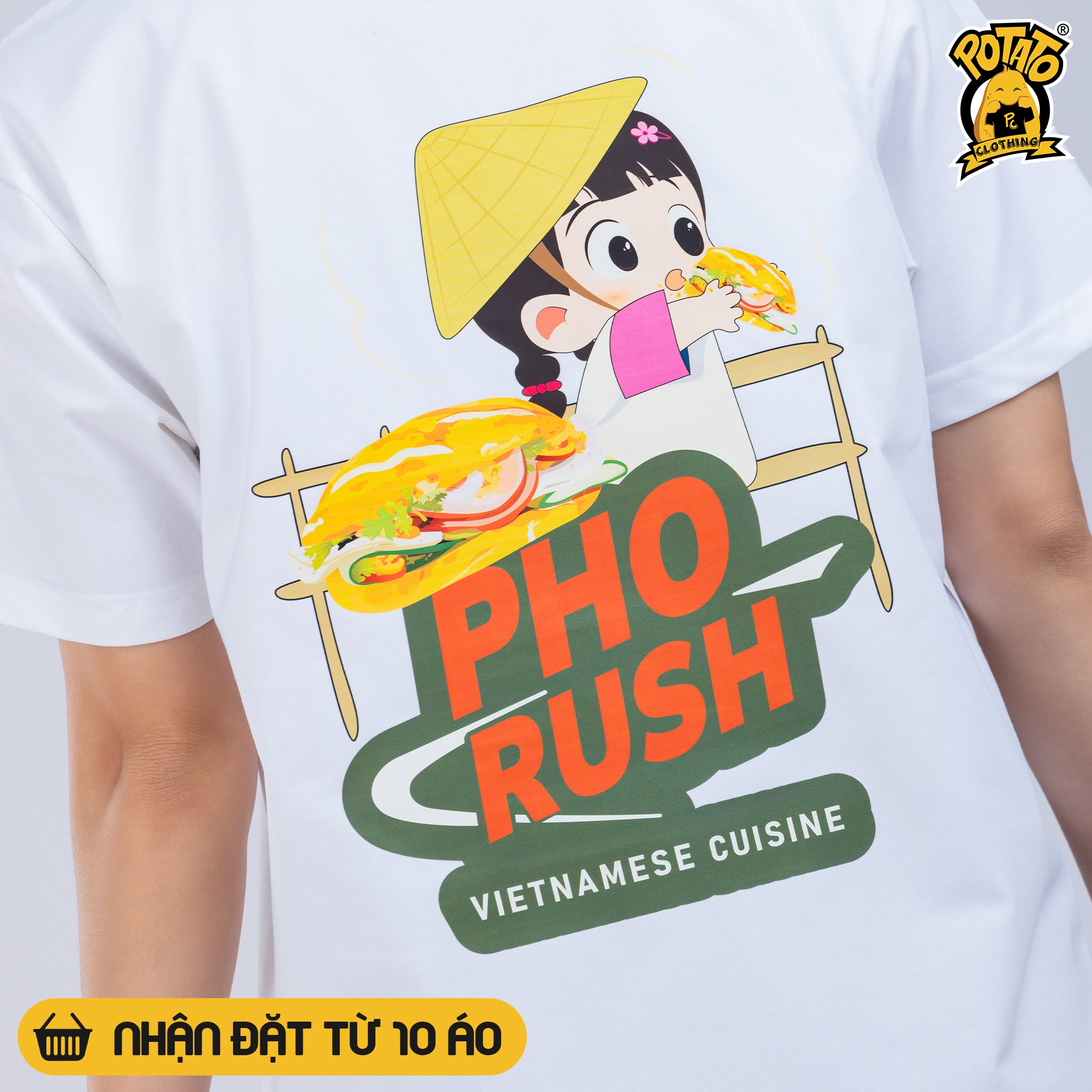 Đồng phục áo thun Pho Rush trắng