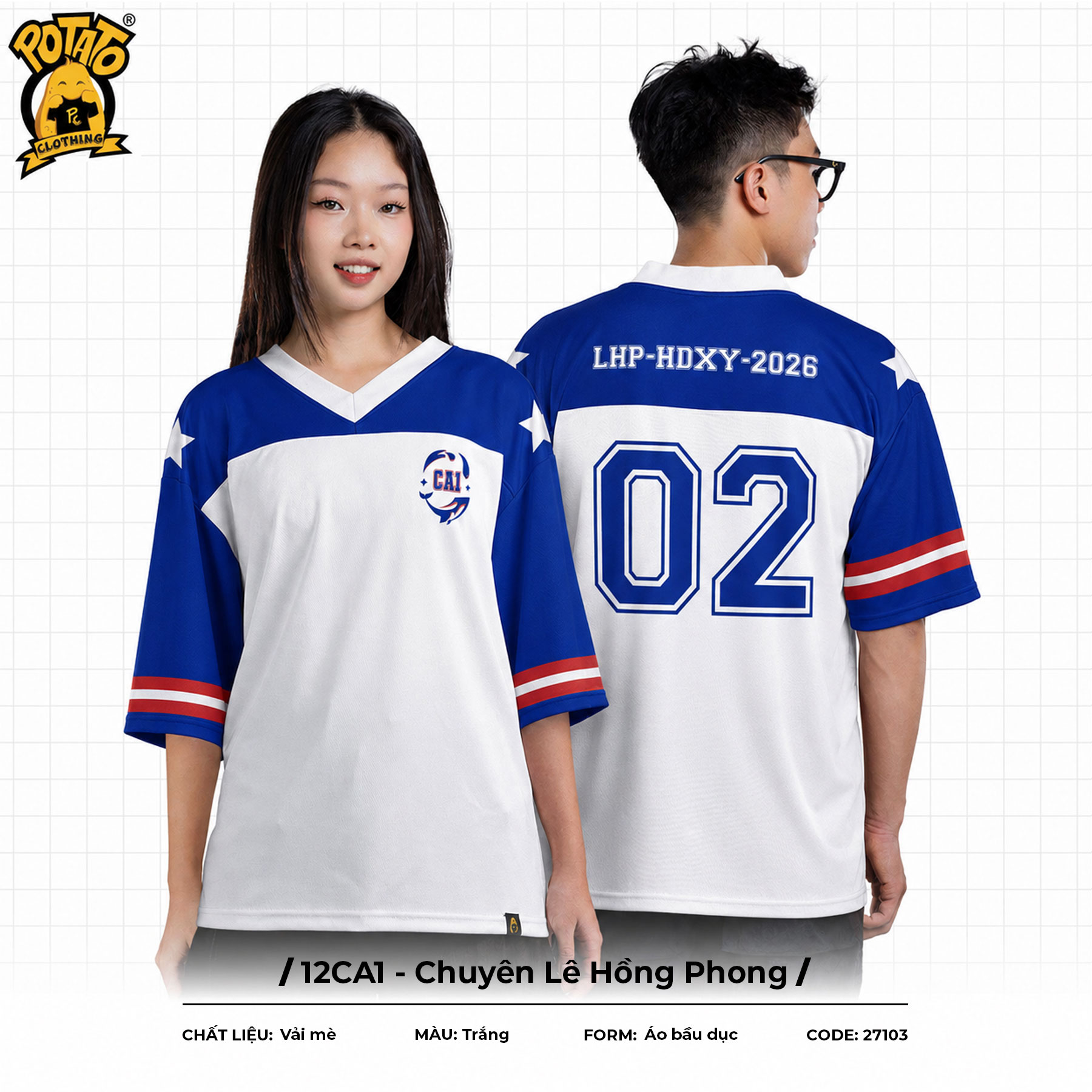 Áo lớp bóng bầu dục 12CA1 - Chuyên Lê Hồng Phong