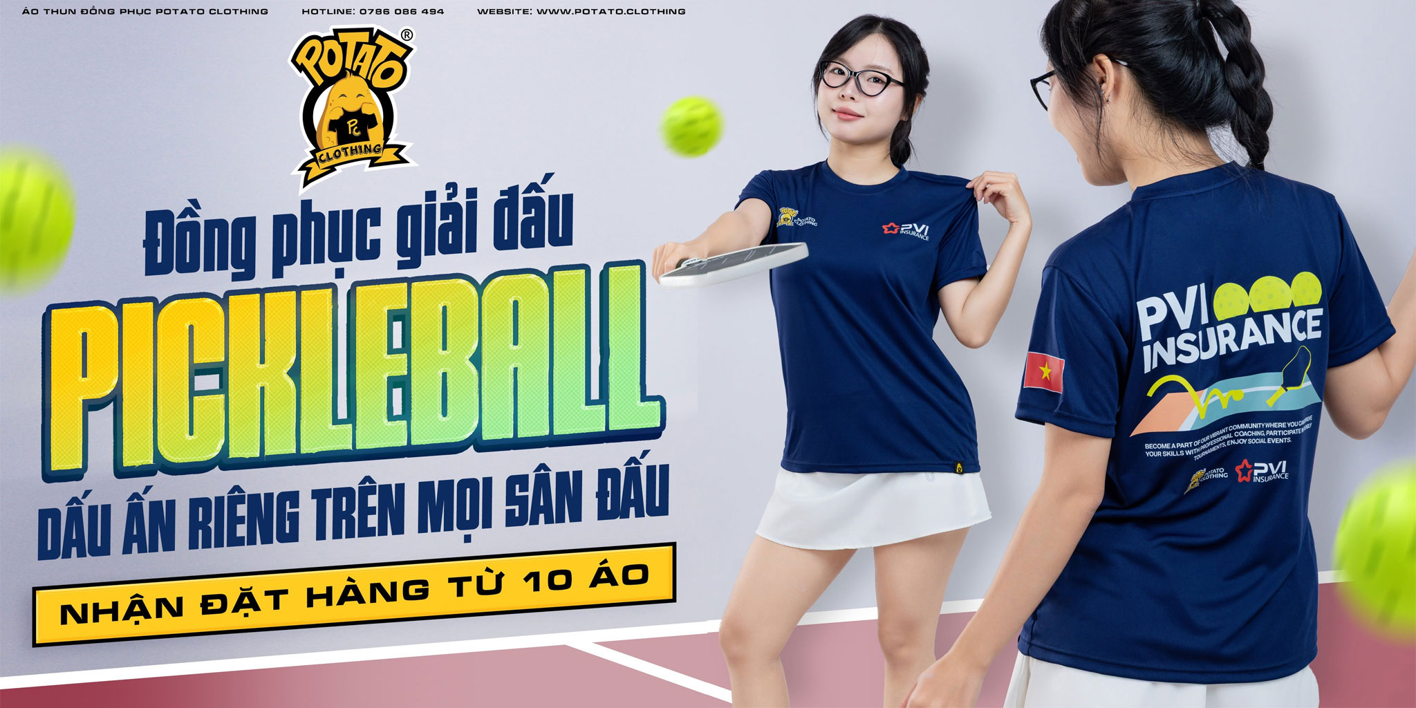 Đồng phục áo thun Giải Pickleball PVI INSURANCE