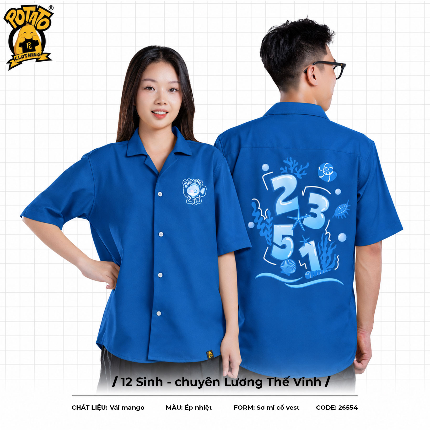 Áo lớp sơ mi 12 Sinh - chuyên Lương Thế Vinh