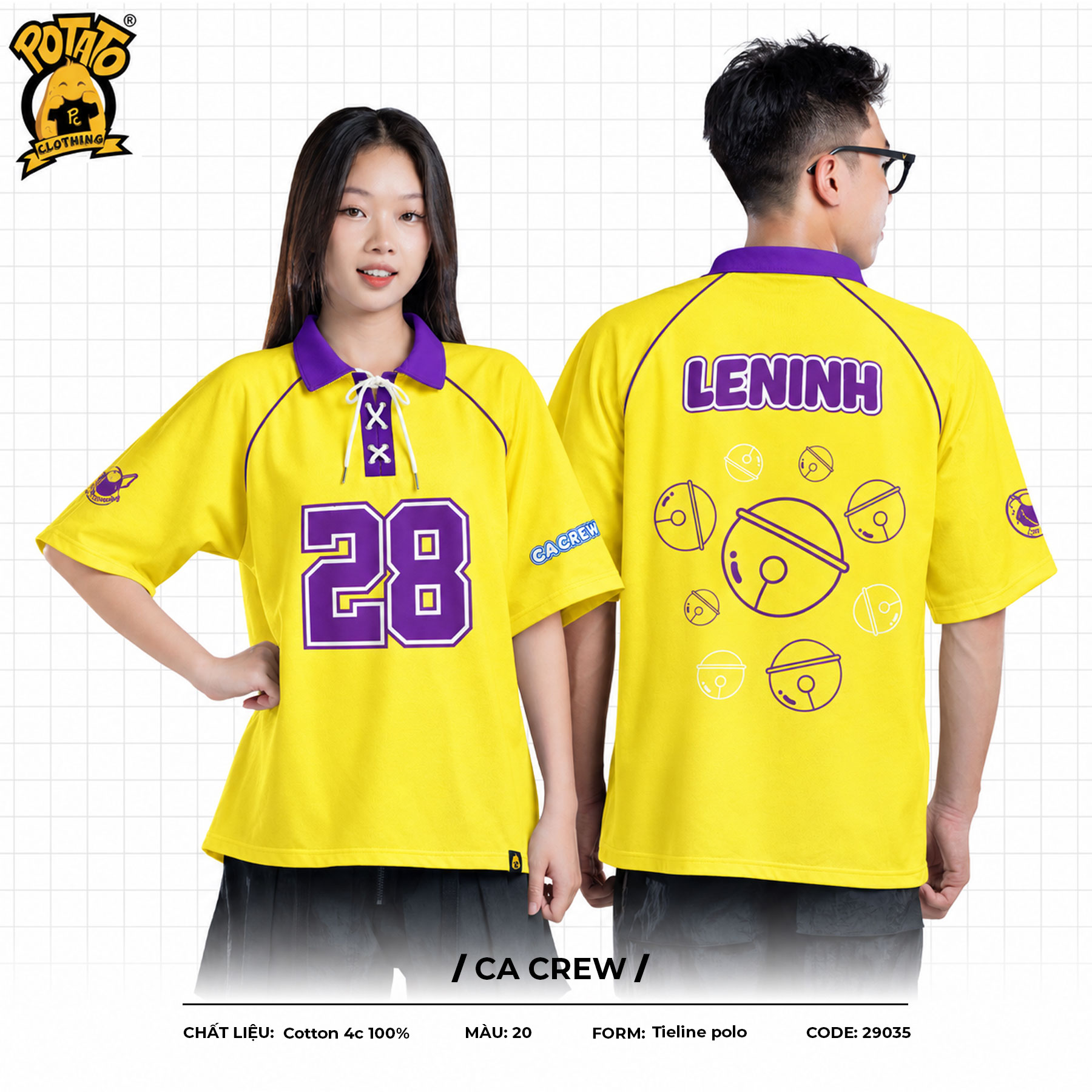 Áo lớp tie line polo CA Crew