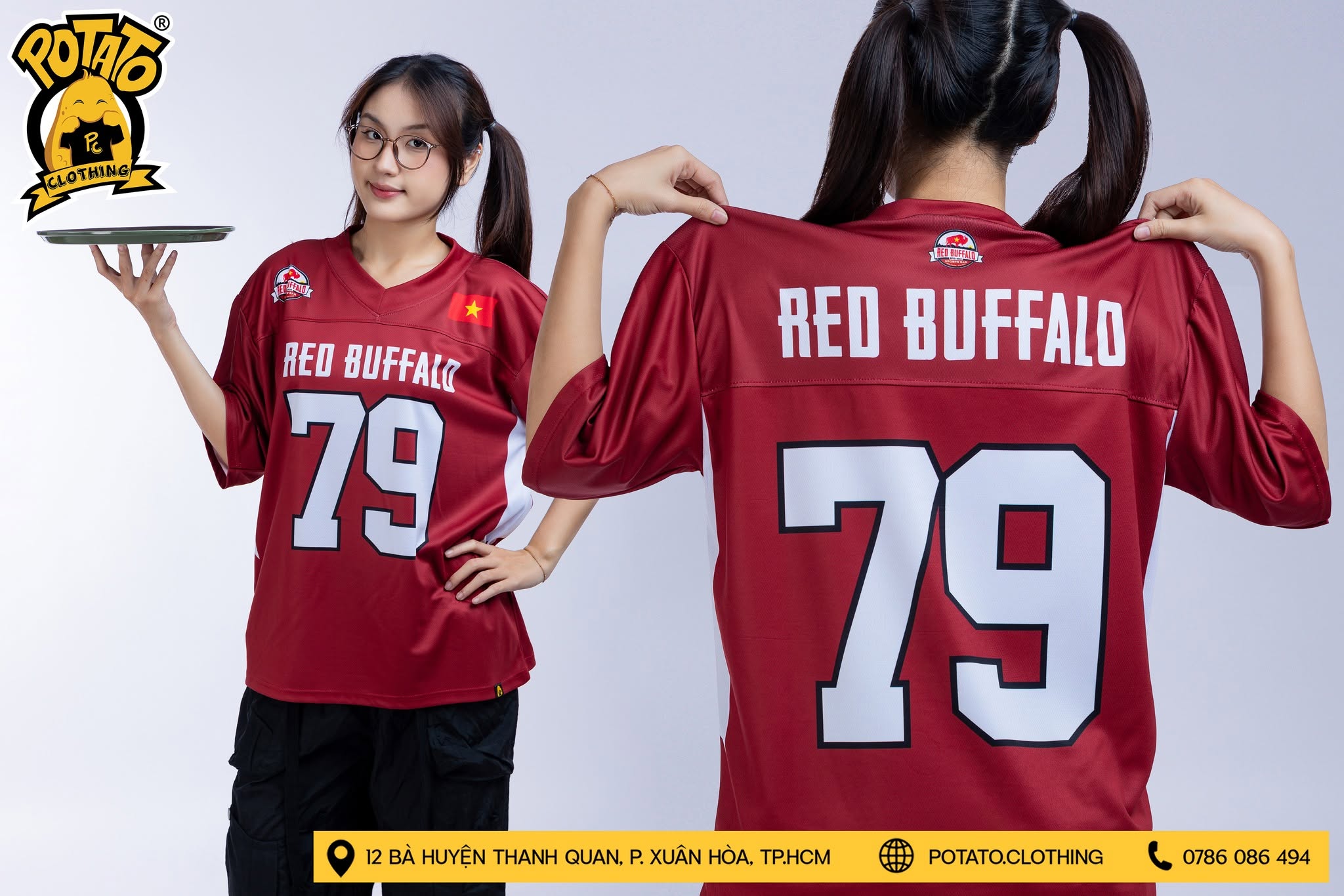 Đồng phục bóng bầu dục Red Buffalo Sport Bar Đỏ
