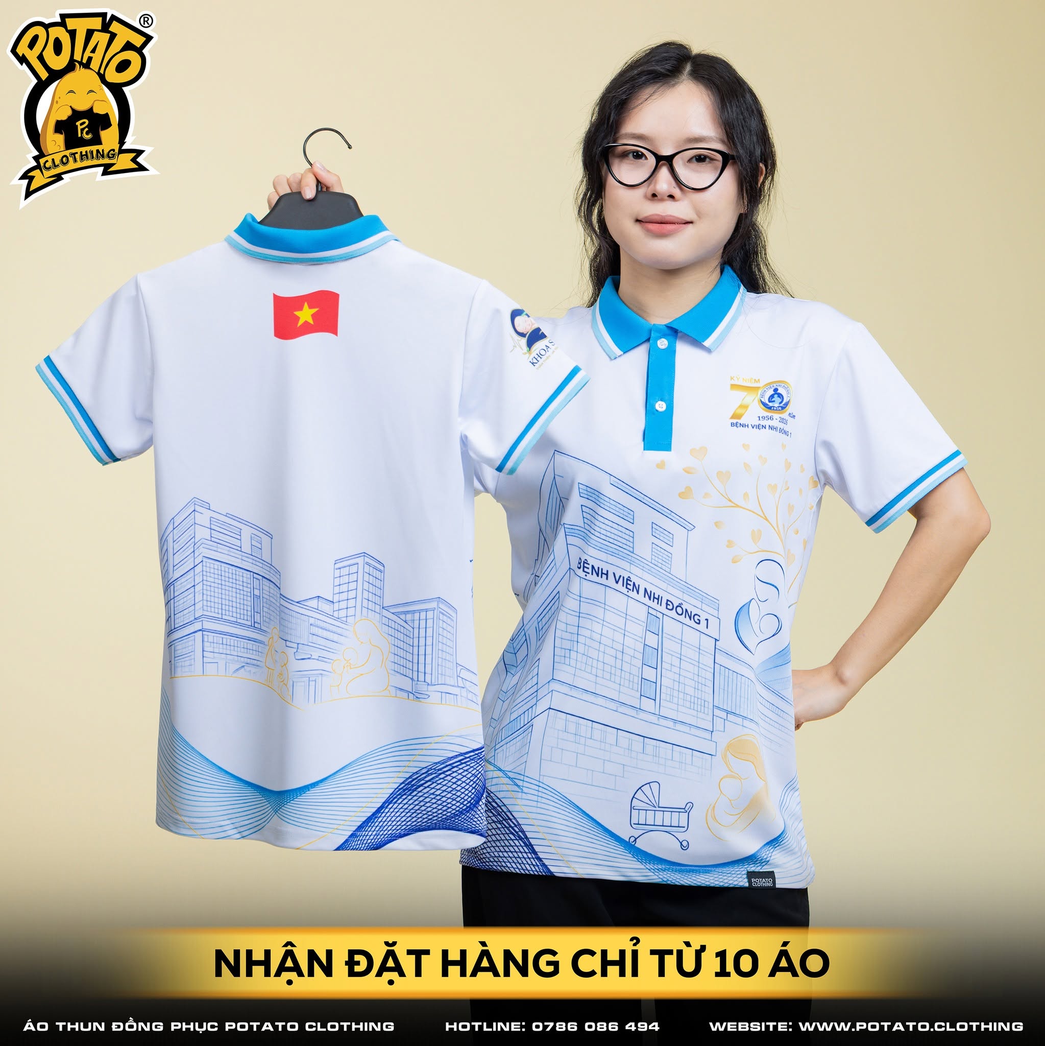 Đồng phục polo doanh nghiệp Khoa Sơ Sinh BV Nhi Đồng 1