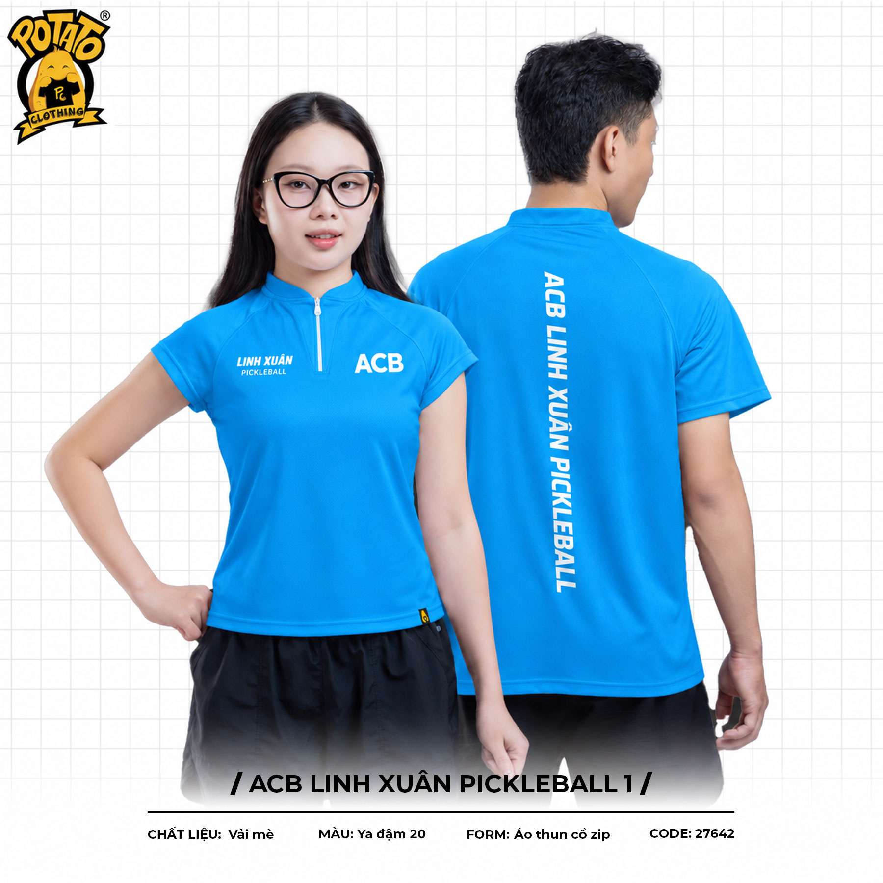 Đồng phục thể thao ACB Linh Xuân Pickleball Xanh Dương