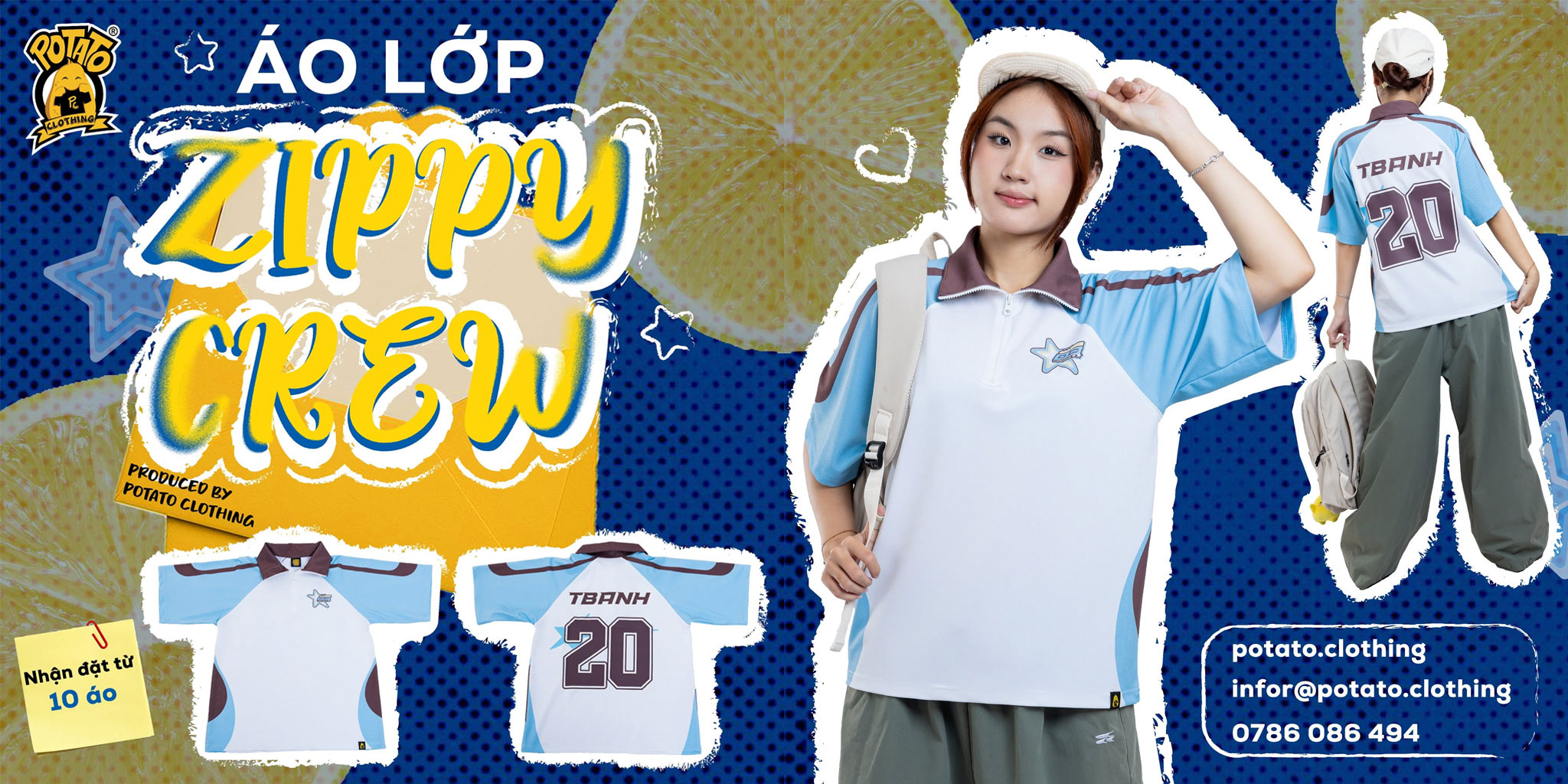Áo lớp zippy polo 11D3 - Marie Curie
