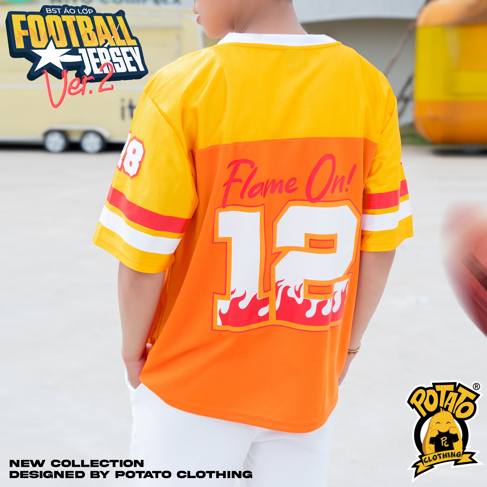 Áo lớp Football Ver 2 - Cam vàng