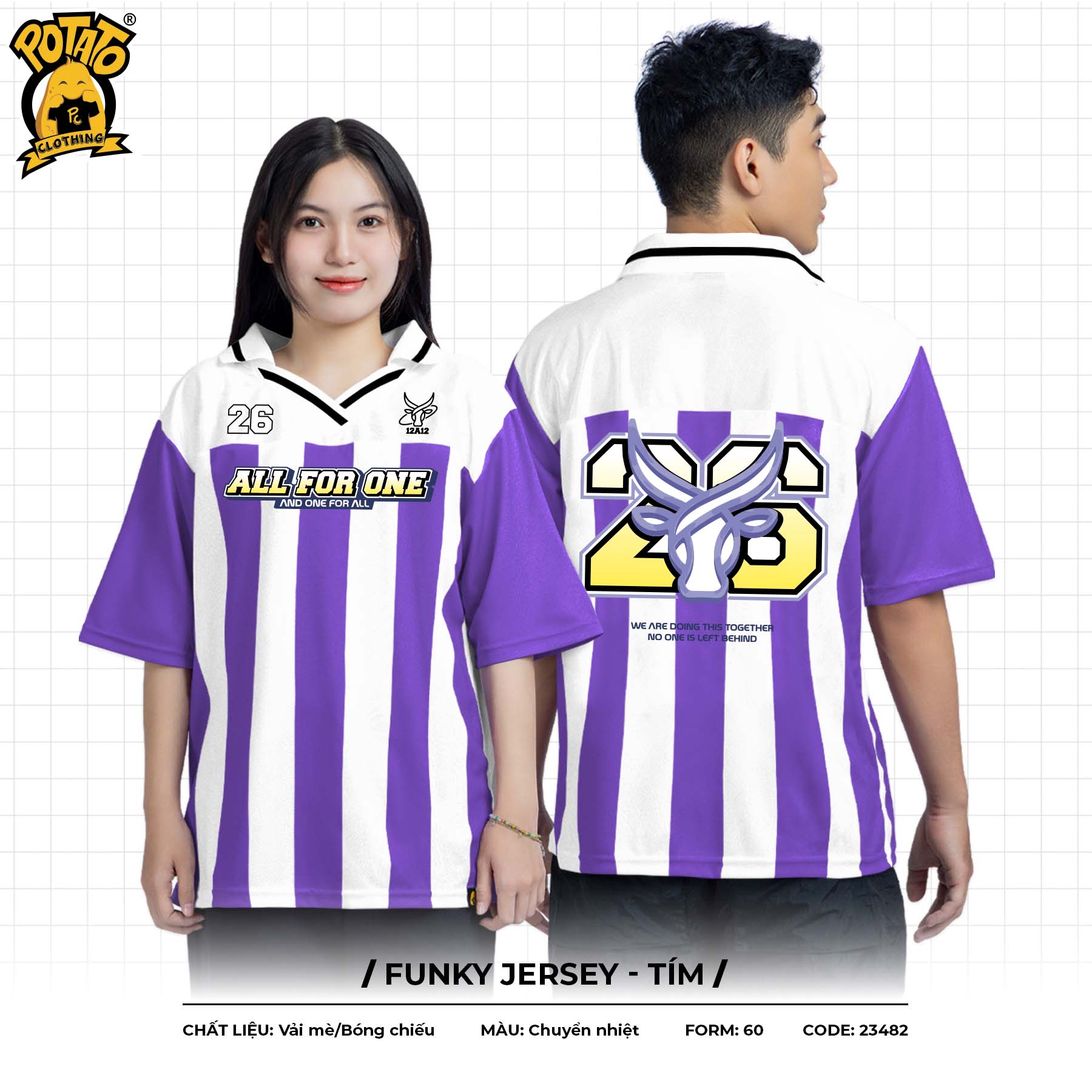 ÁO LỚP BÓNG BẦU DỤC FUNKY JERSEY - TÍM